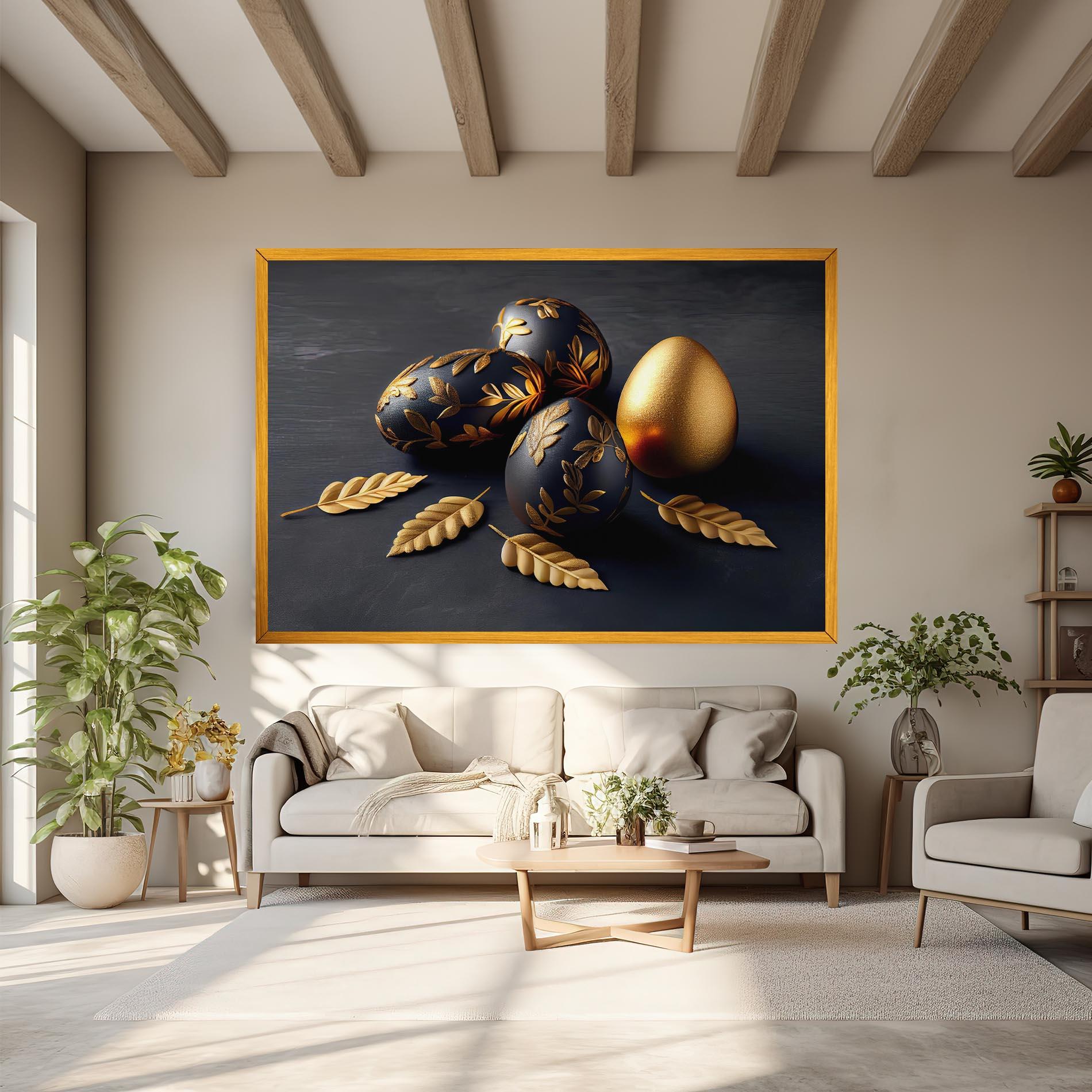 Картина на платно Black Gold Egs mockup 6
