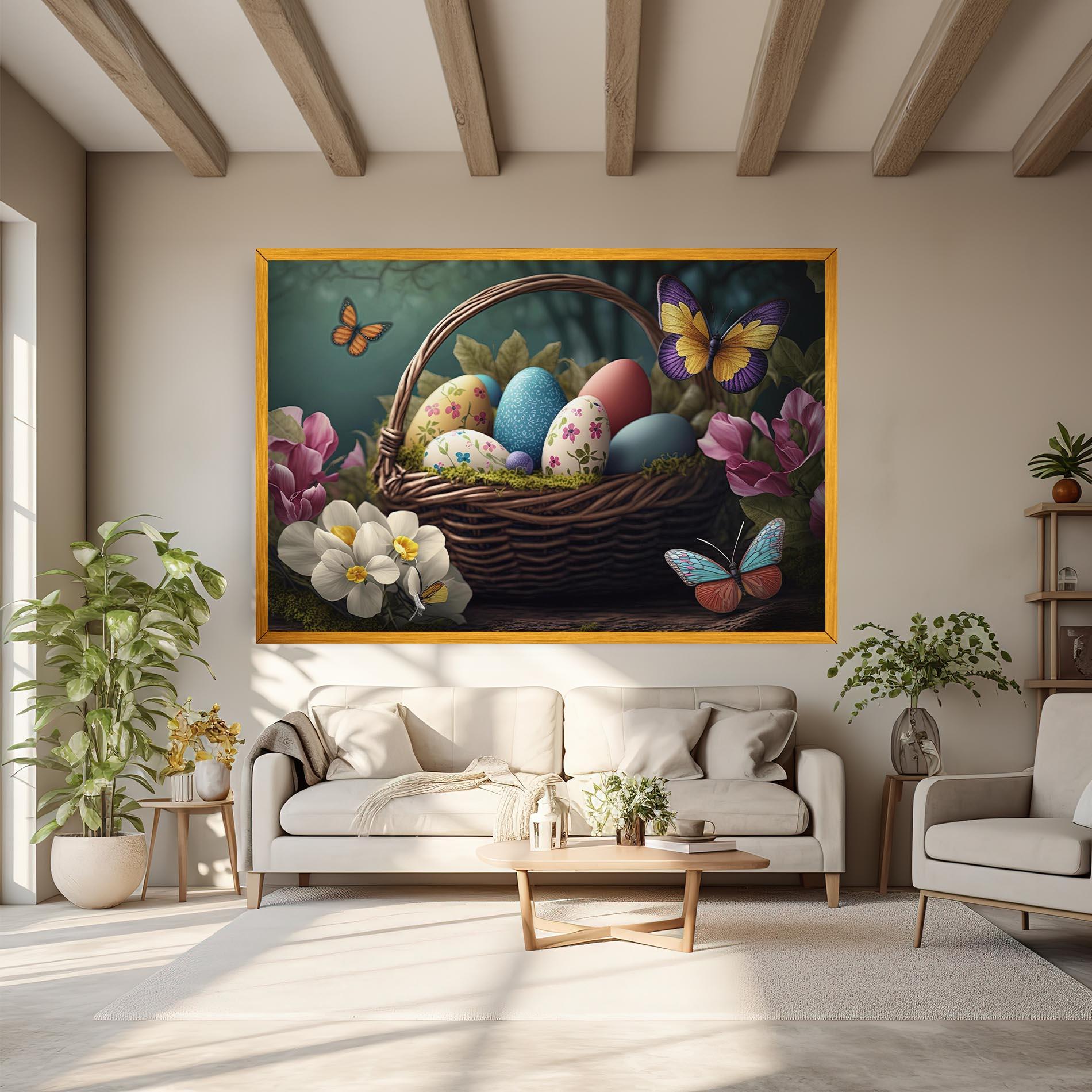 Картина на платно Easter Eggs Butterfly mockup 6