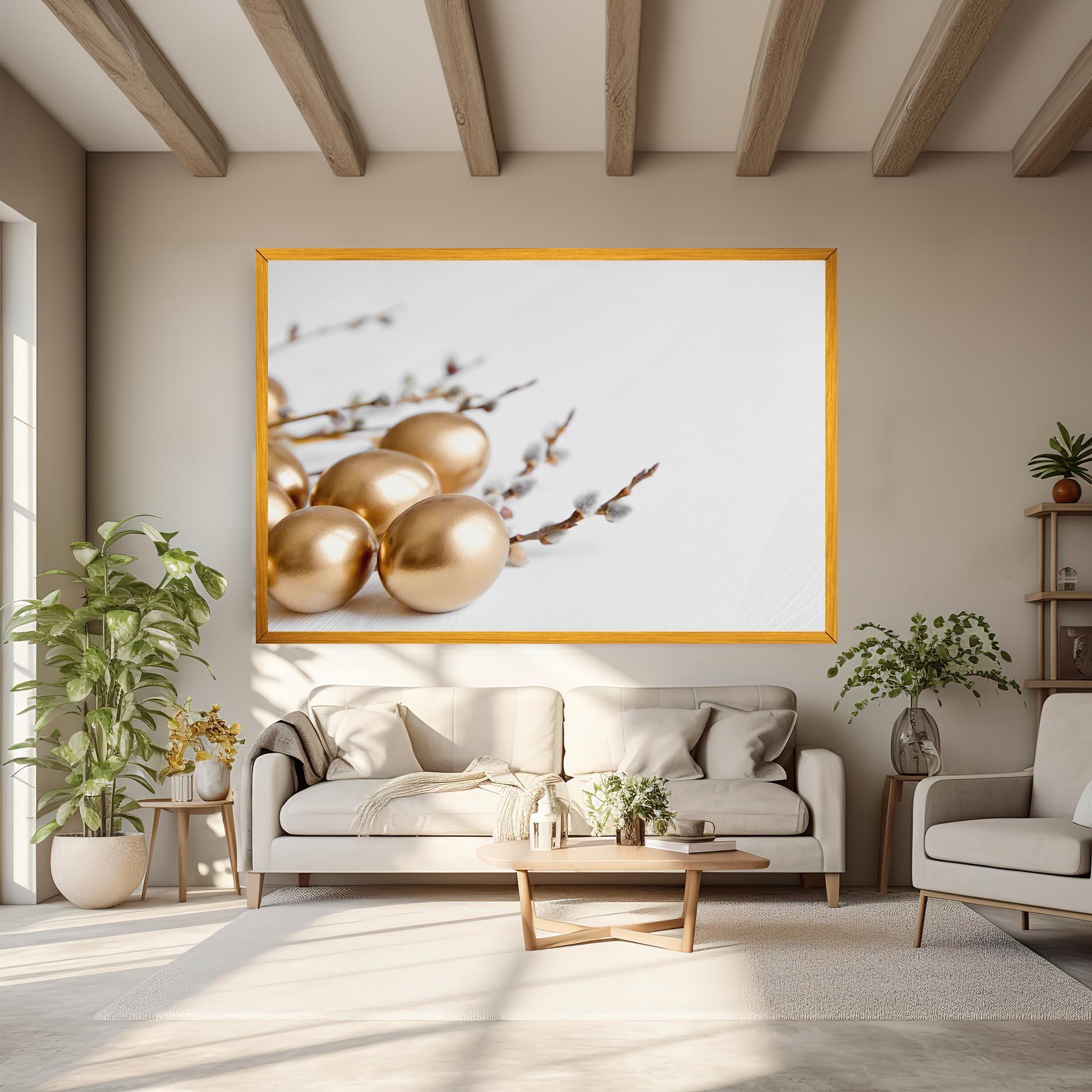 Картина на платно Easter Gold Eggs mockup 6