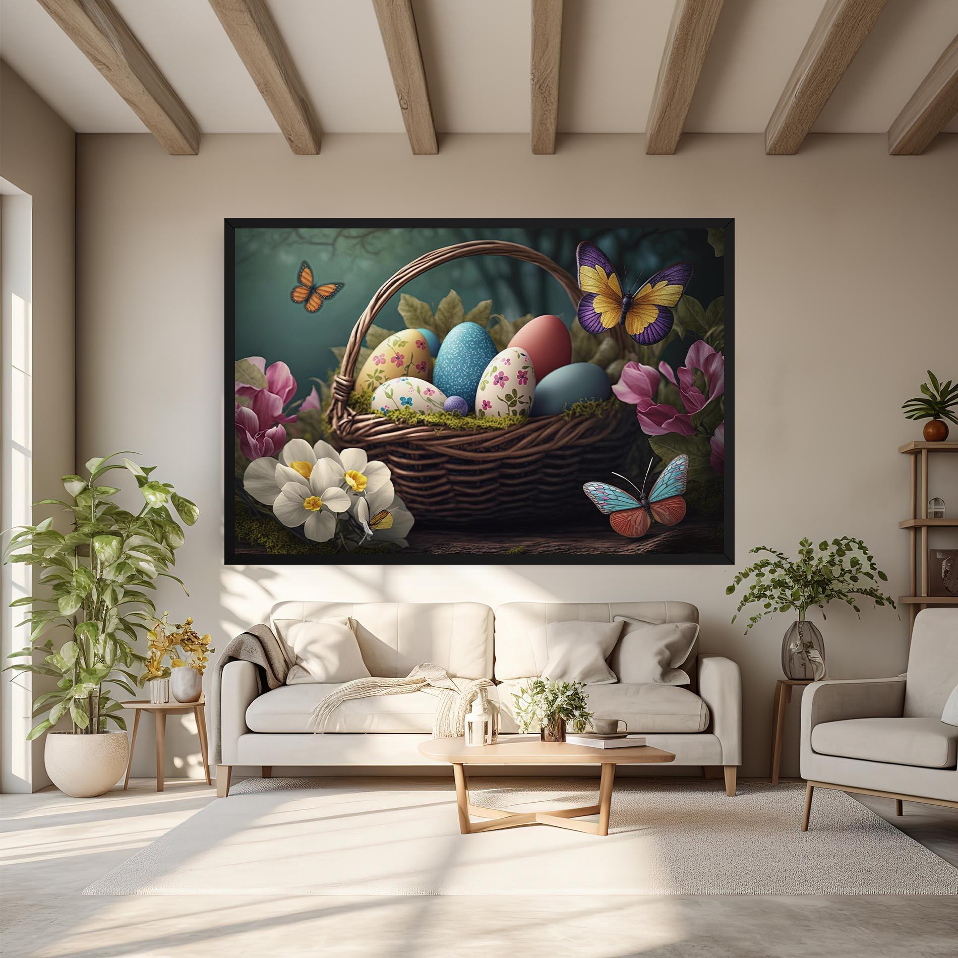 Картина на платно Easter Eggs Butterfly mockup 6