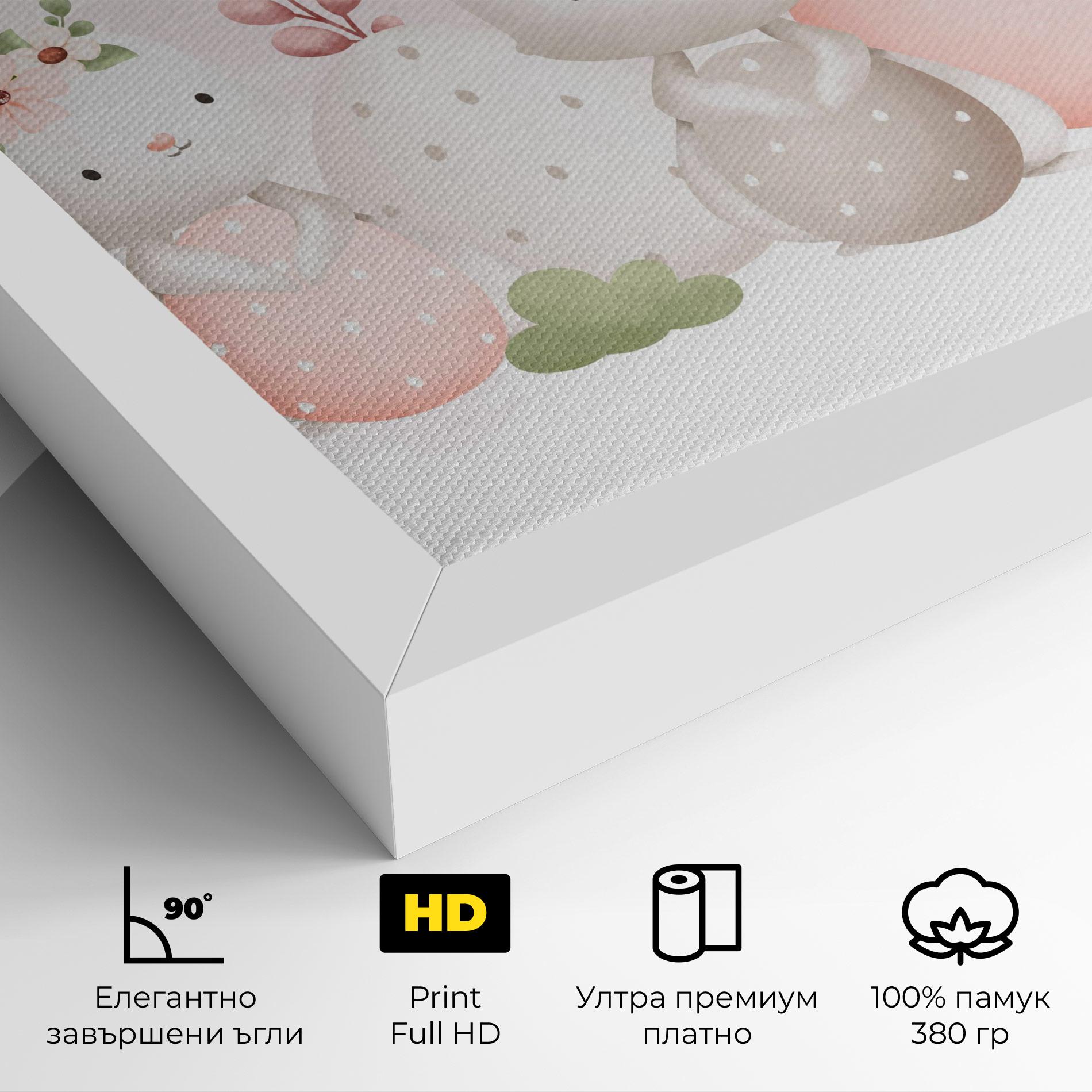 Картина на платно Bunny With Hat mockup 4