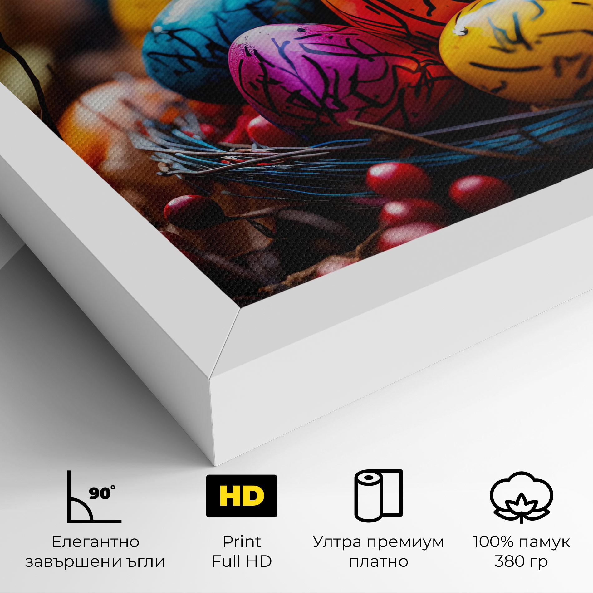 Картина на платно Colorful Easter Eggs mockup 4