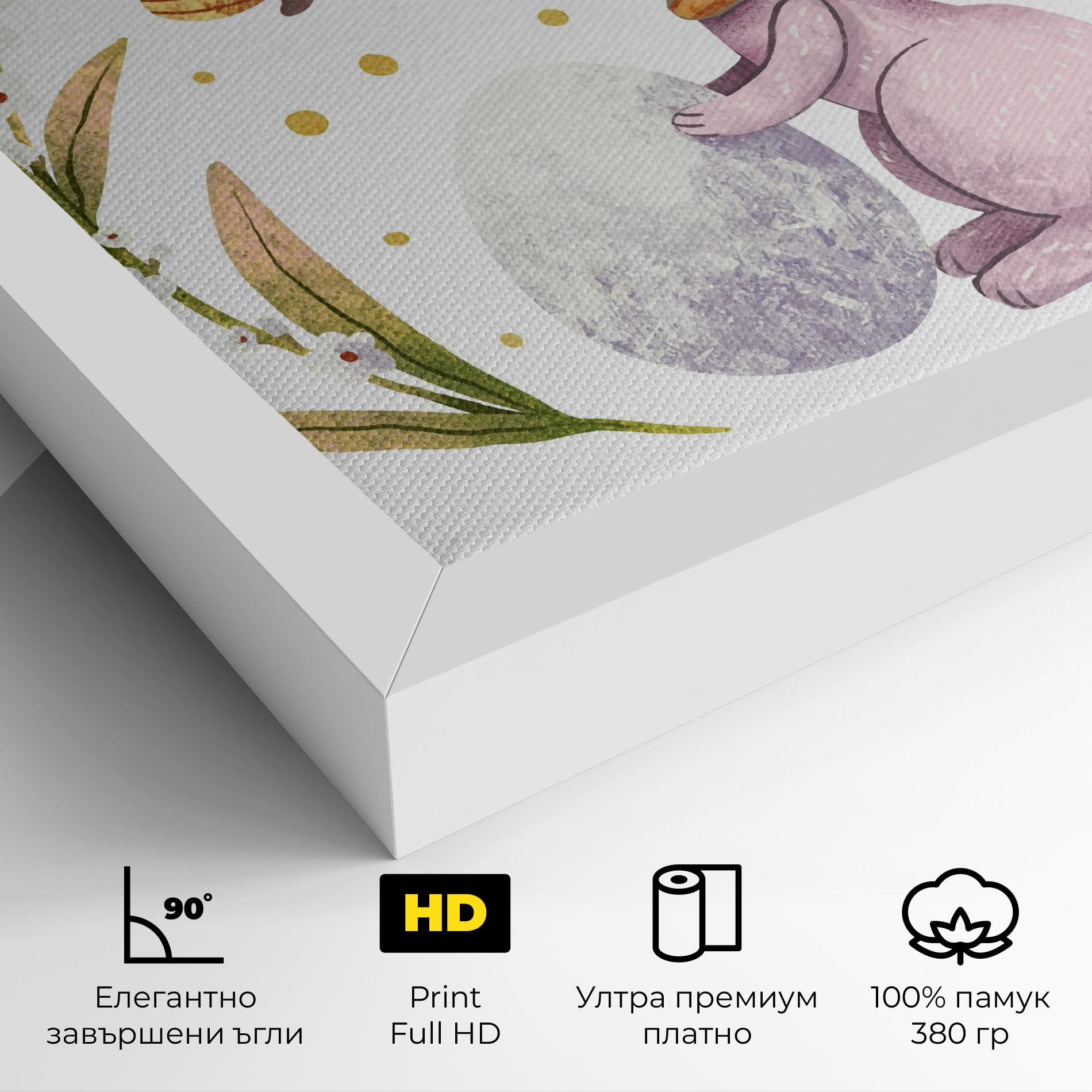 Картина на платно Easter Pink Bunny mockup 4