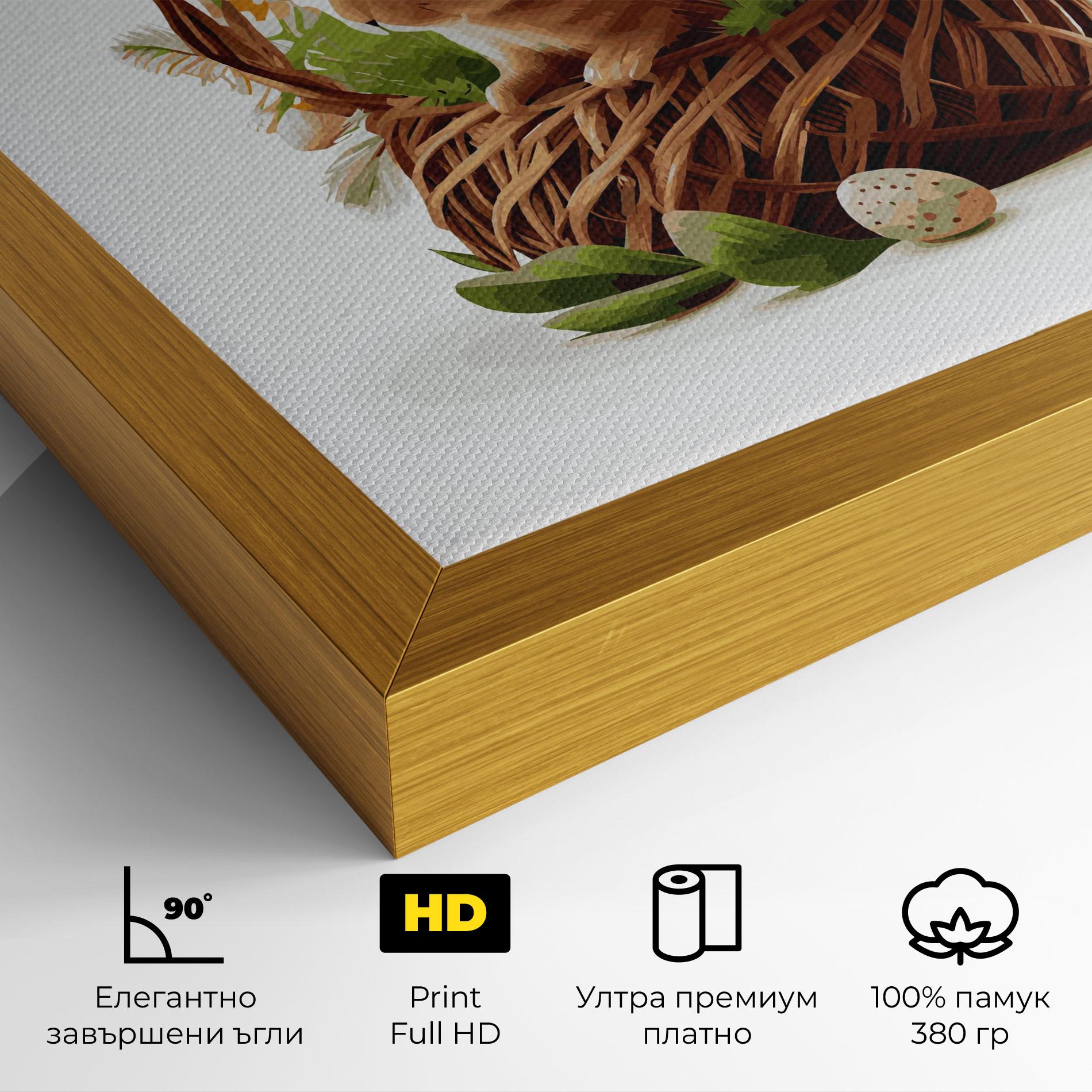 Картина на платно Bunny In Basket mockup 4