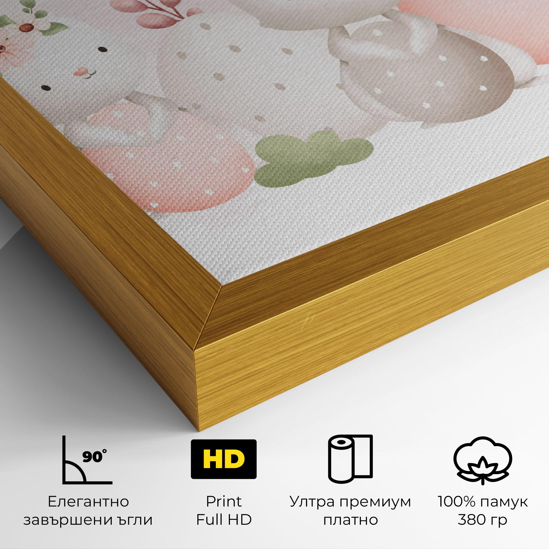 Картина на платно Bunny With Hat mockup 4