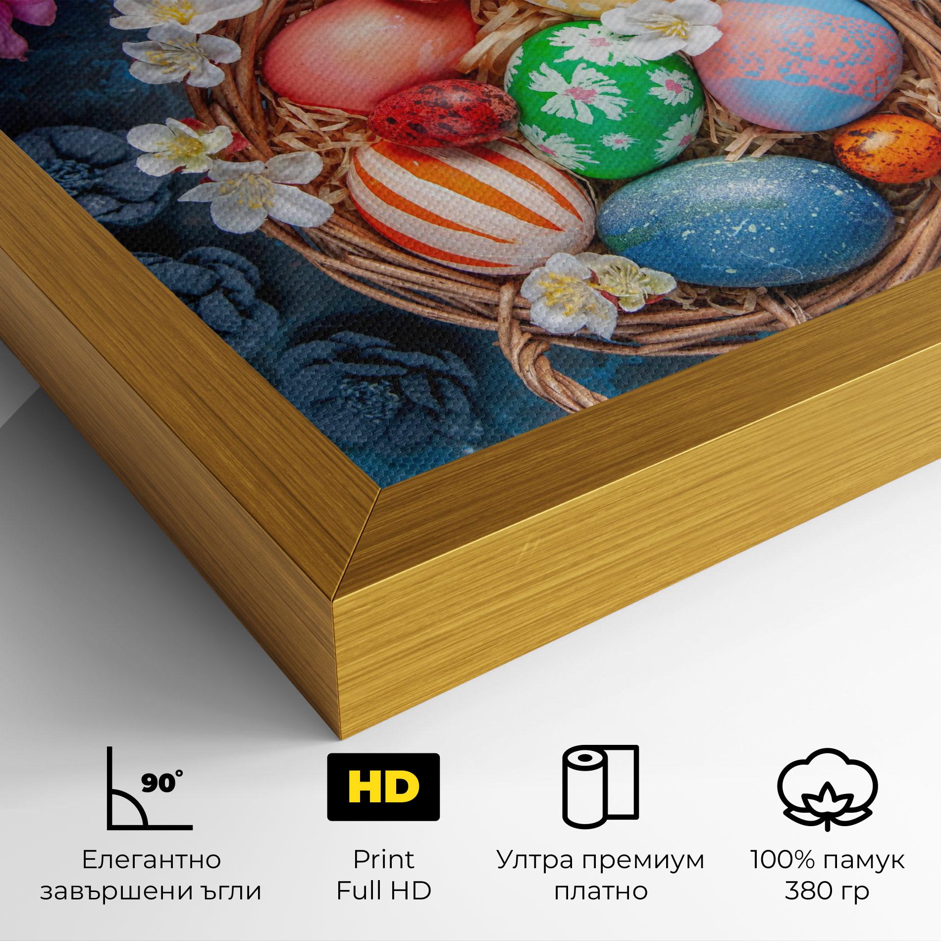 Картина на платно Colored Easter Eggs mockup 4