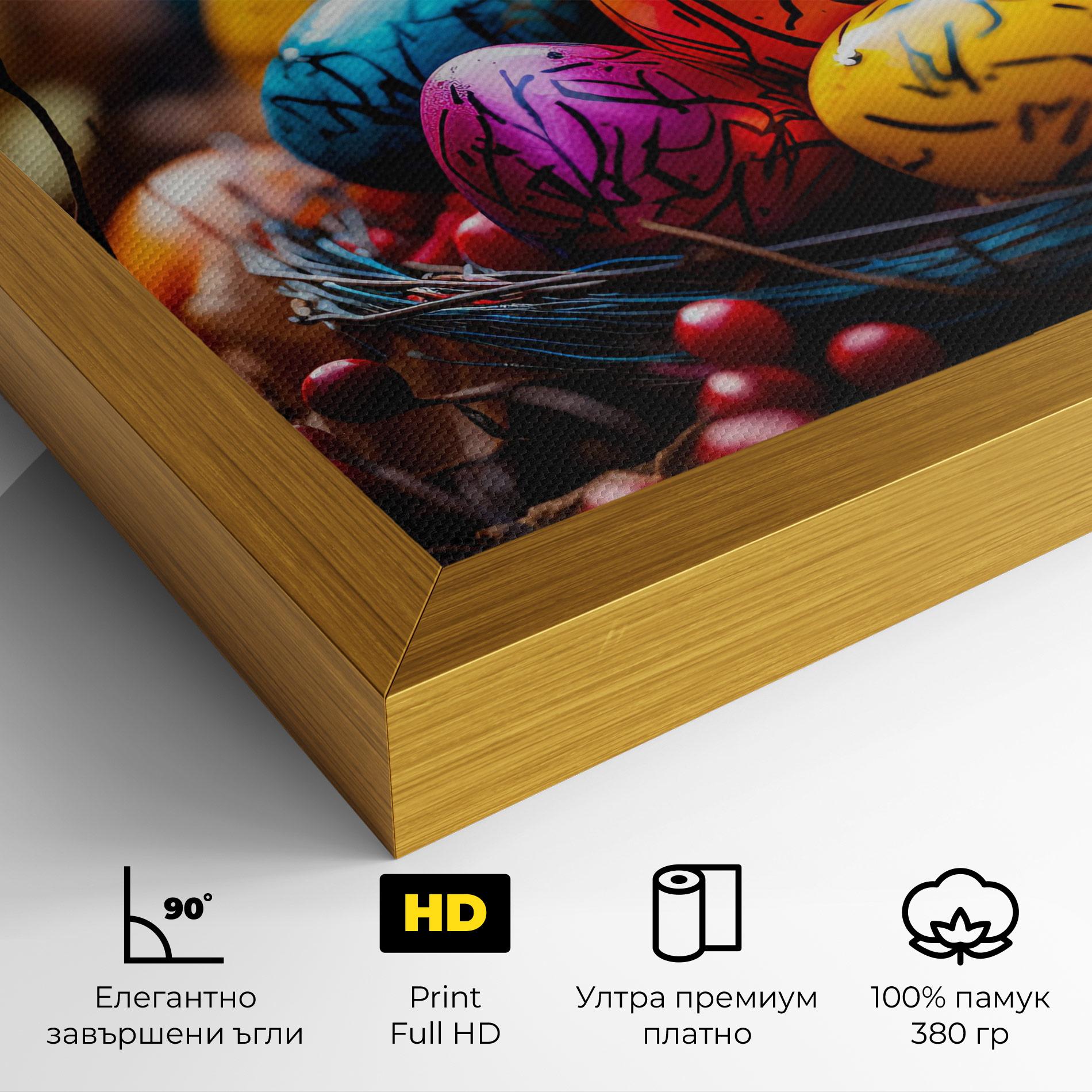 Картина на платно Colorful Easter Eggs mockup 4