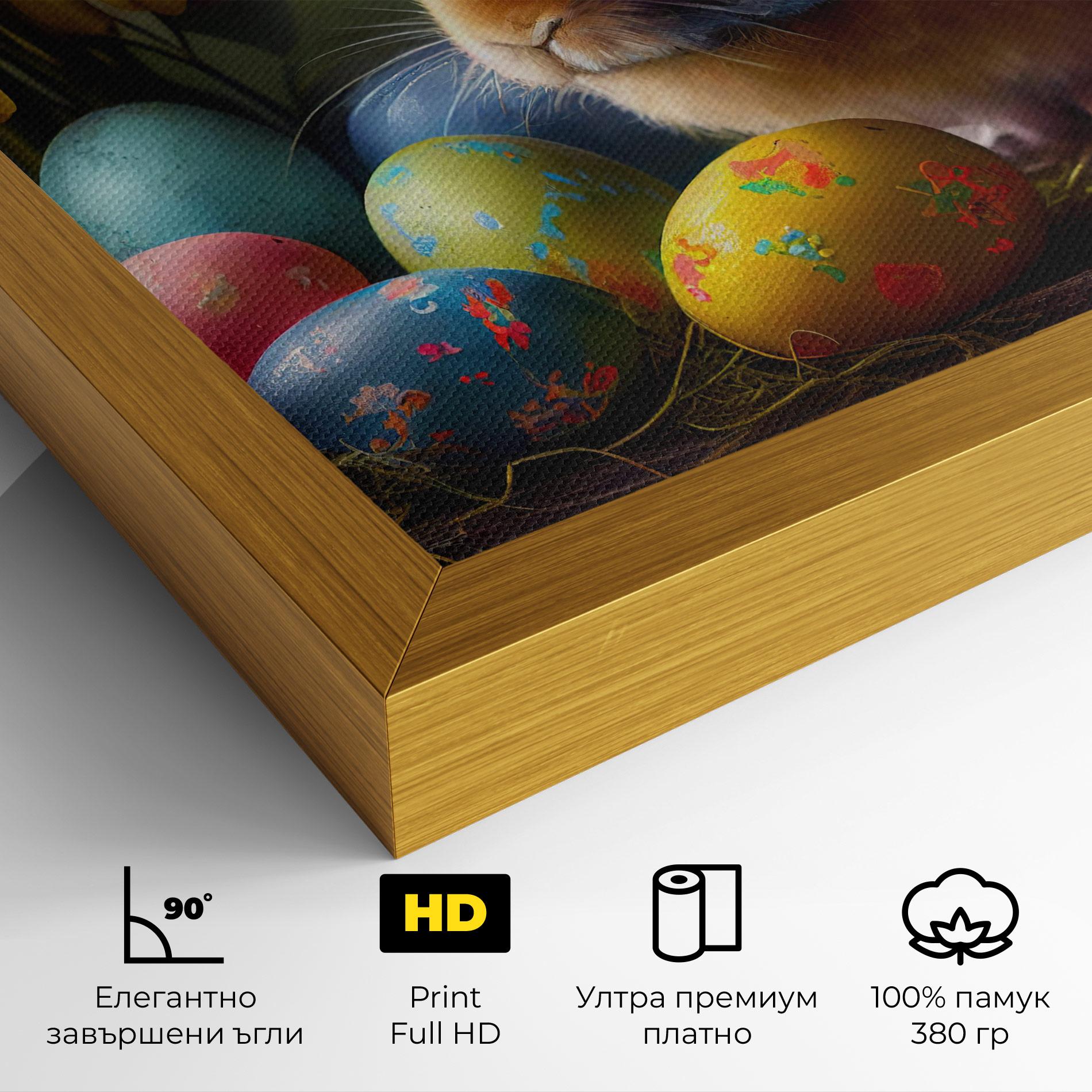 Картина на платно Easter Cute Rabbit mockup 4