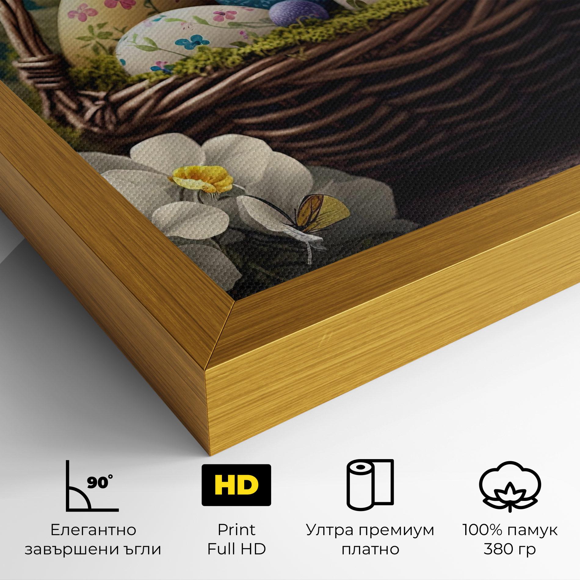 Картина на платно Easter Eggs Butterfly mockup 4