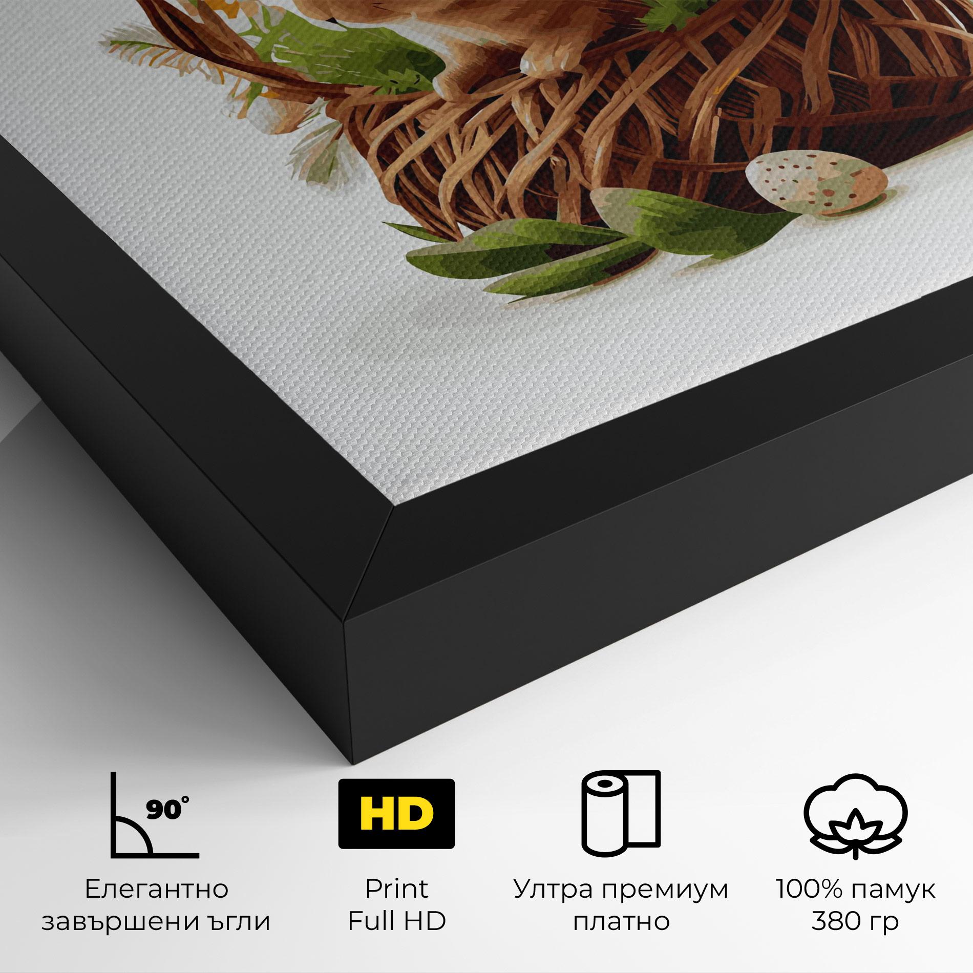 Картина на платно Bunny In Basket mockup 4