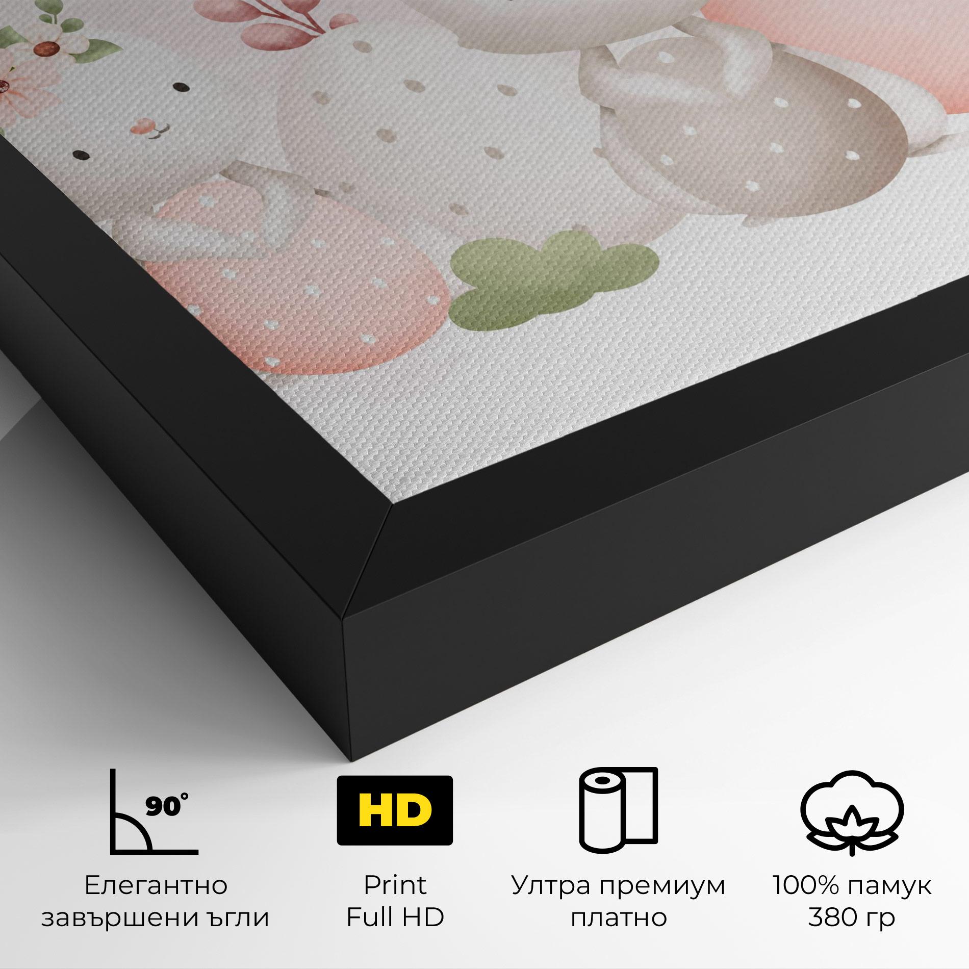 Картина на платно Bunny With Hat mockup 4