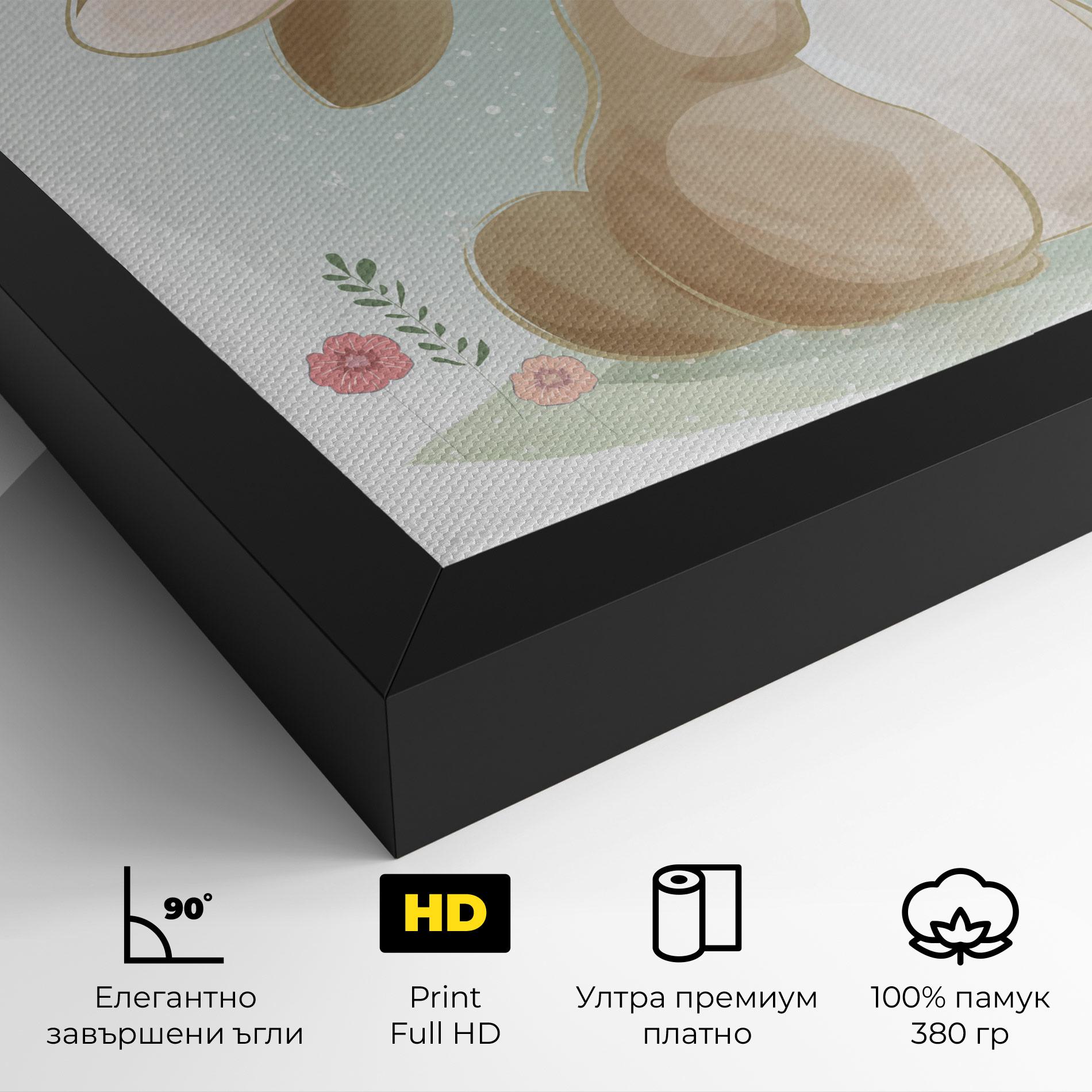 Картина на платно Butterfly On Bunny Nose mockup 4