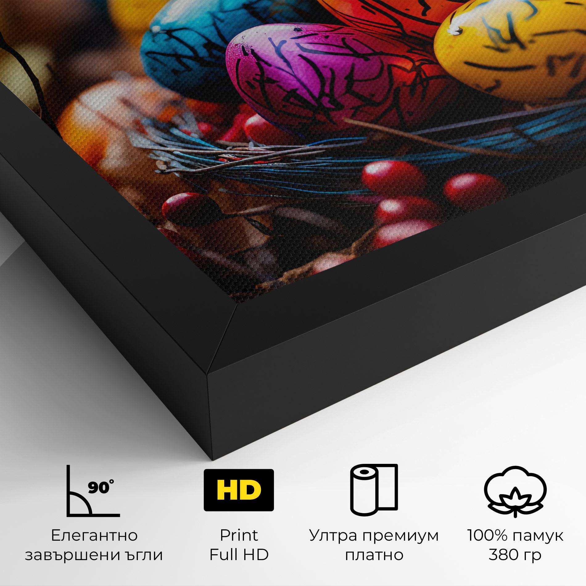 Картина на платно Colorful Easter Eggs mockup 4