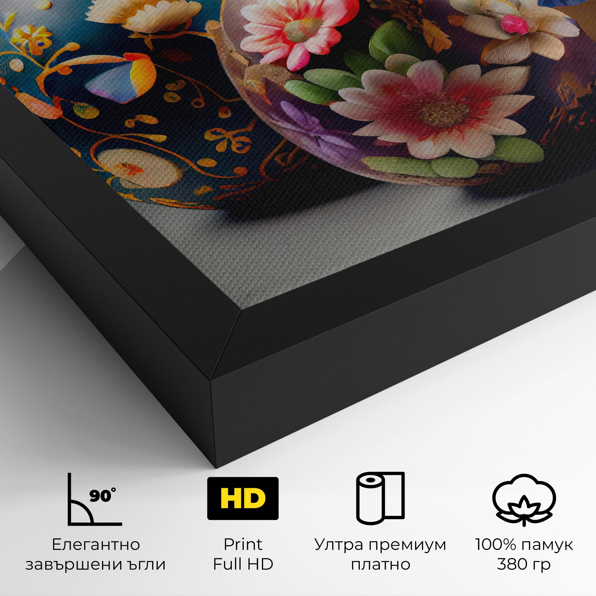 Картина на платно Easter Egs Flowers mockup 4