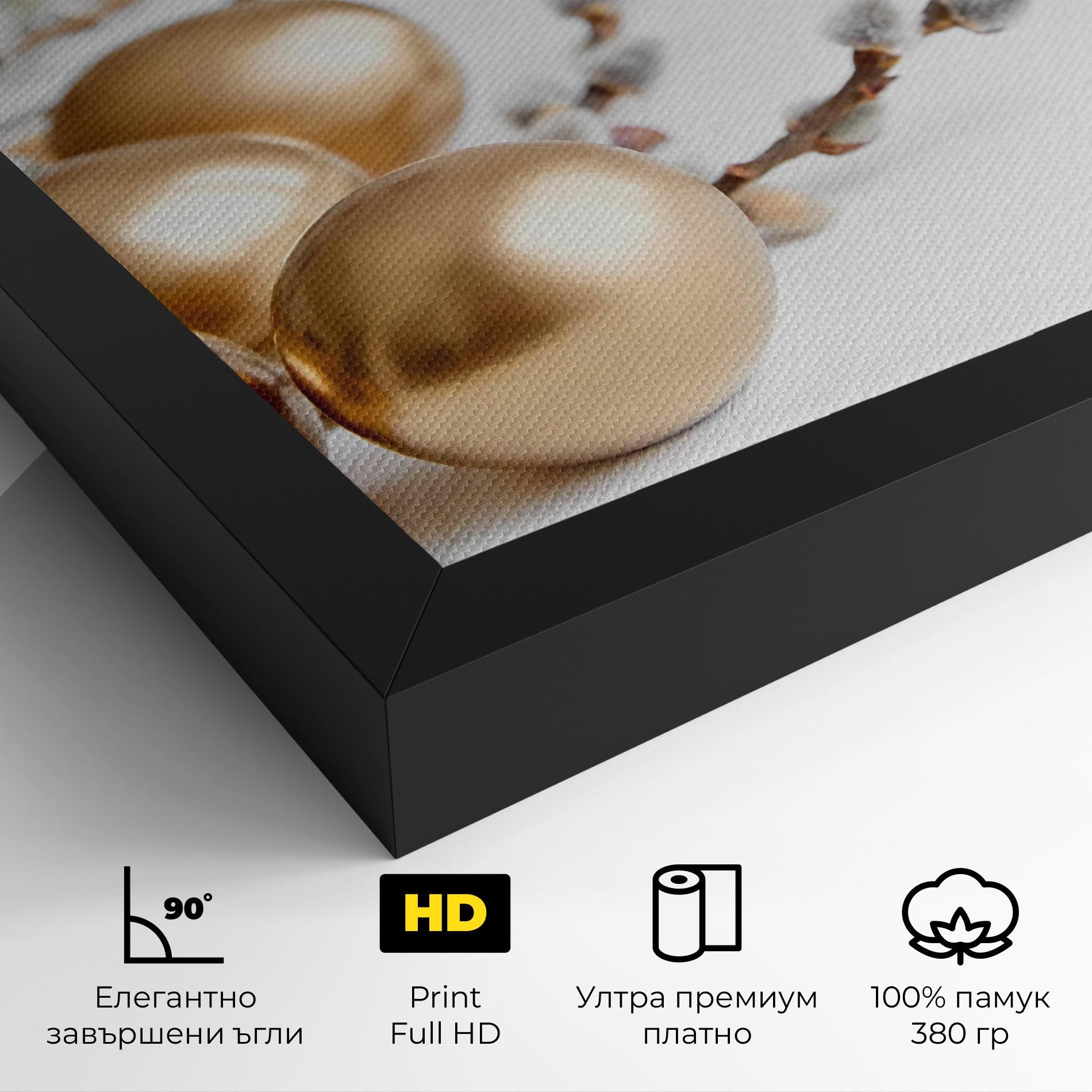 Картина на платно Easter Gold Eggs mockup 4