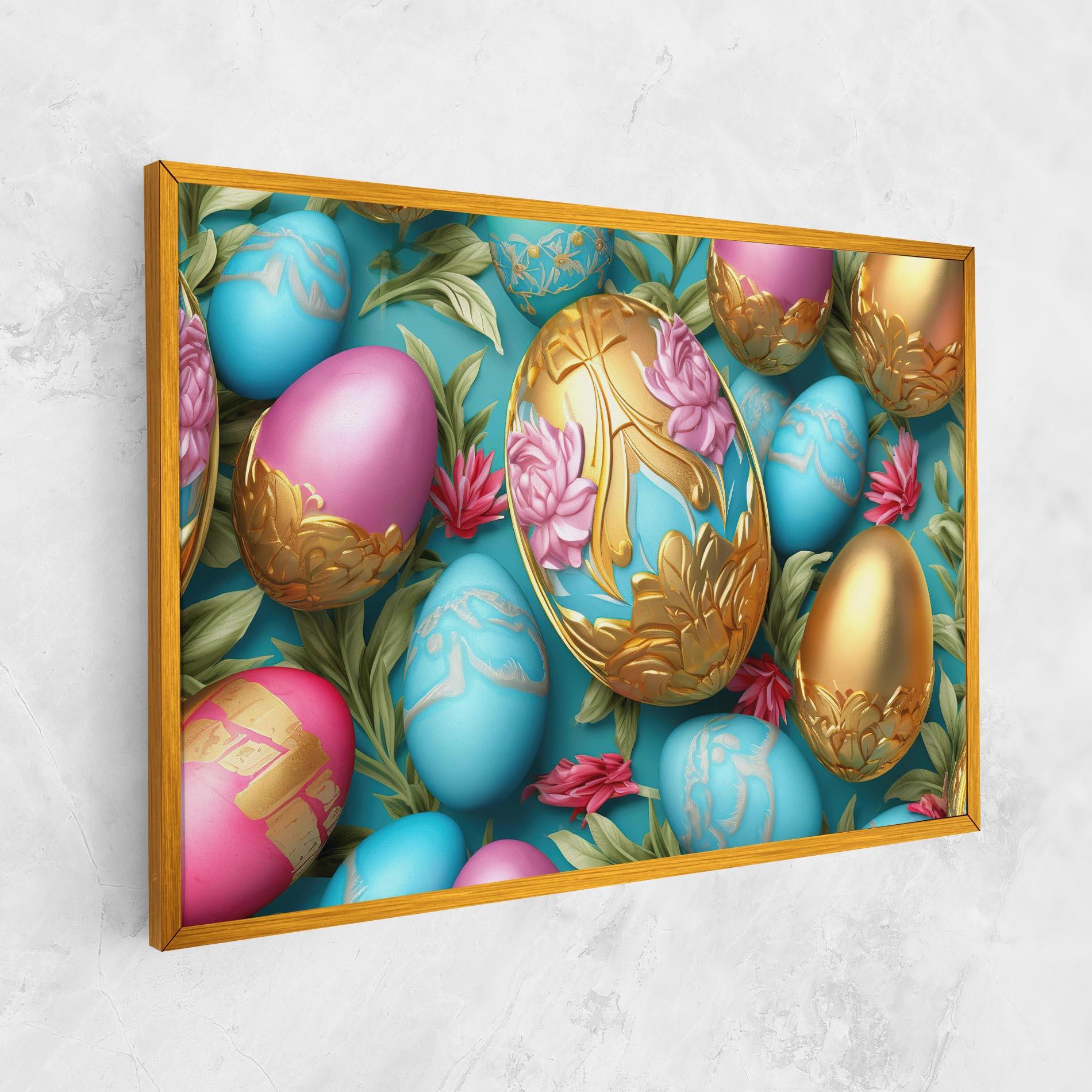Картина на платно Blue Pink Easter Egs mockup 1