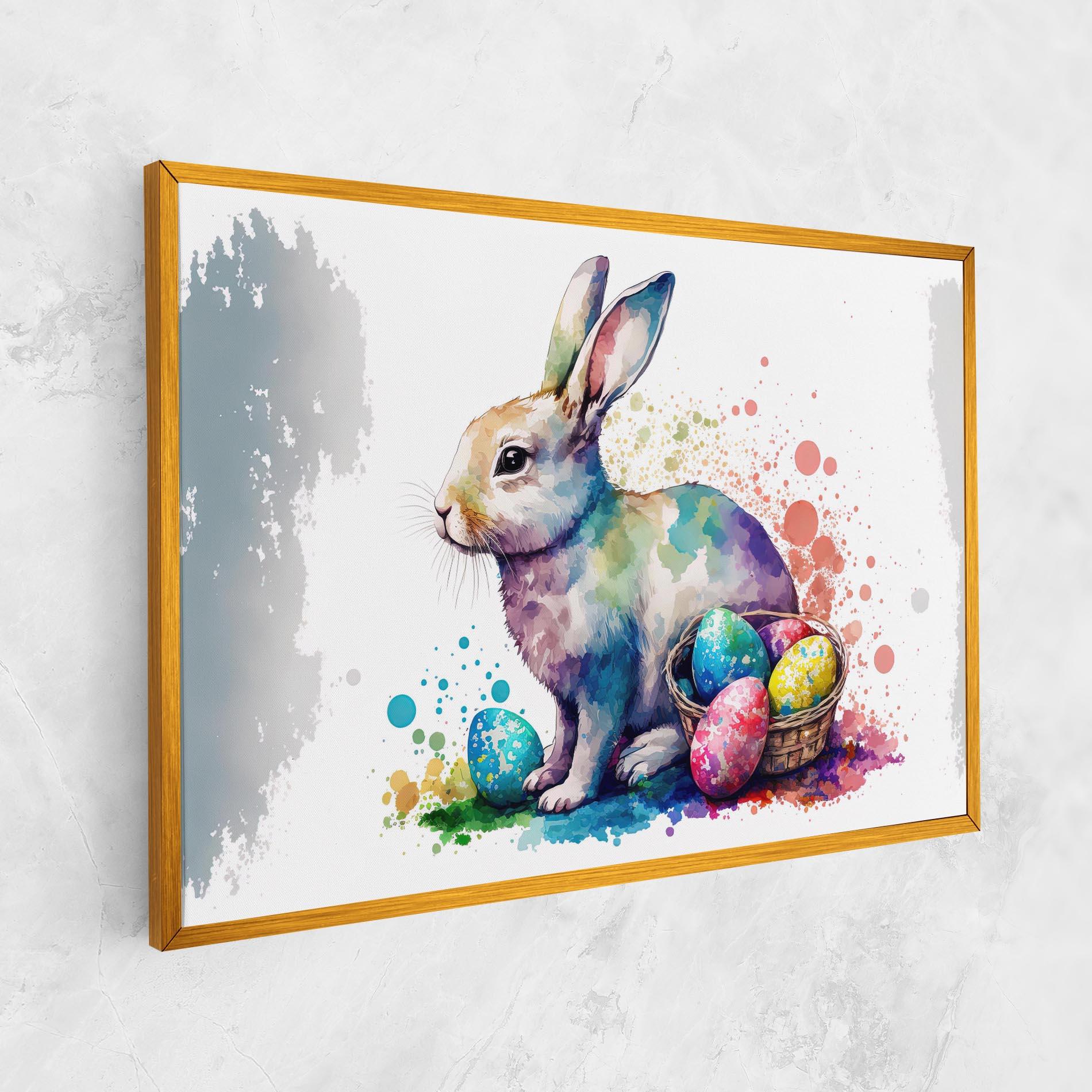 Картина на платно Easter Bunny Watercolor mockup 1