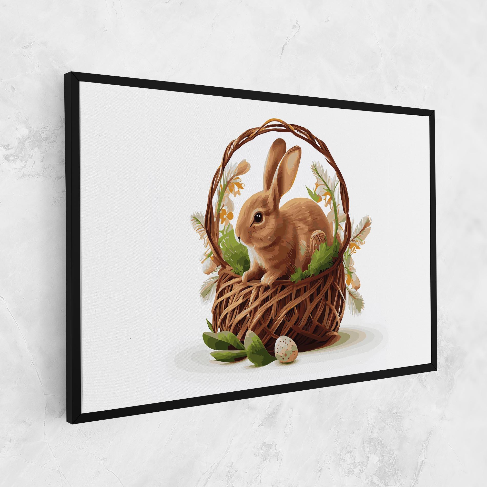 Картина на платно Bunny In Basket mockup 1