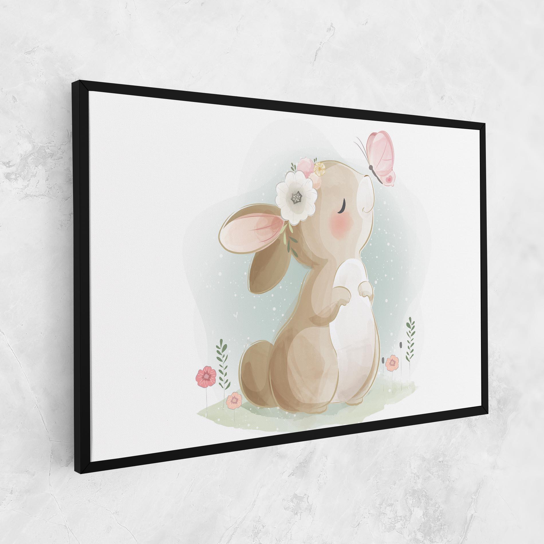 Картина на платно Butterfly On Bunny Nose mockup 1