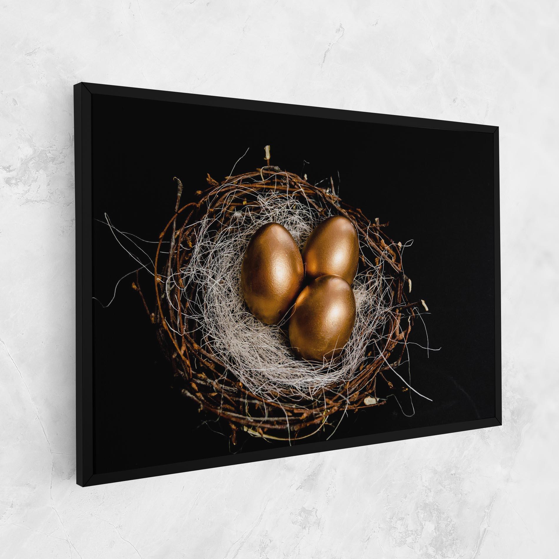 Картина на платно Pretty Golden Easter Eggs mockup 1
