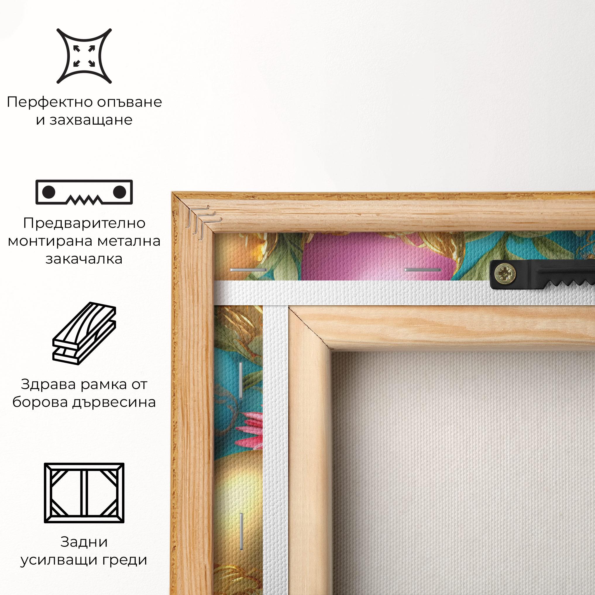 Картина на платно Blue Pink Easter Egs mockup 5