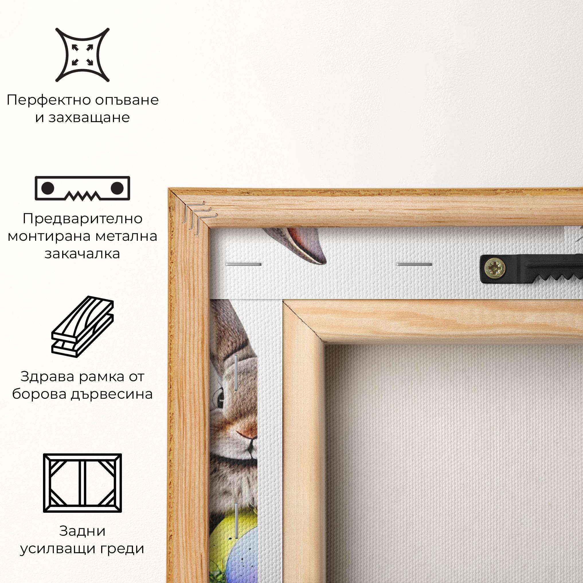 Картина на платно Flowers Easter Bunny mockup 5