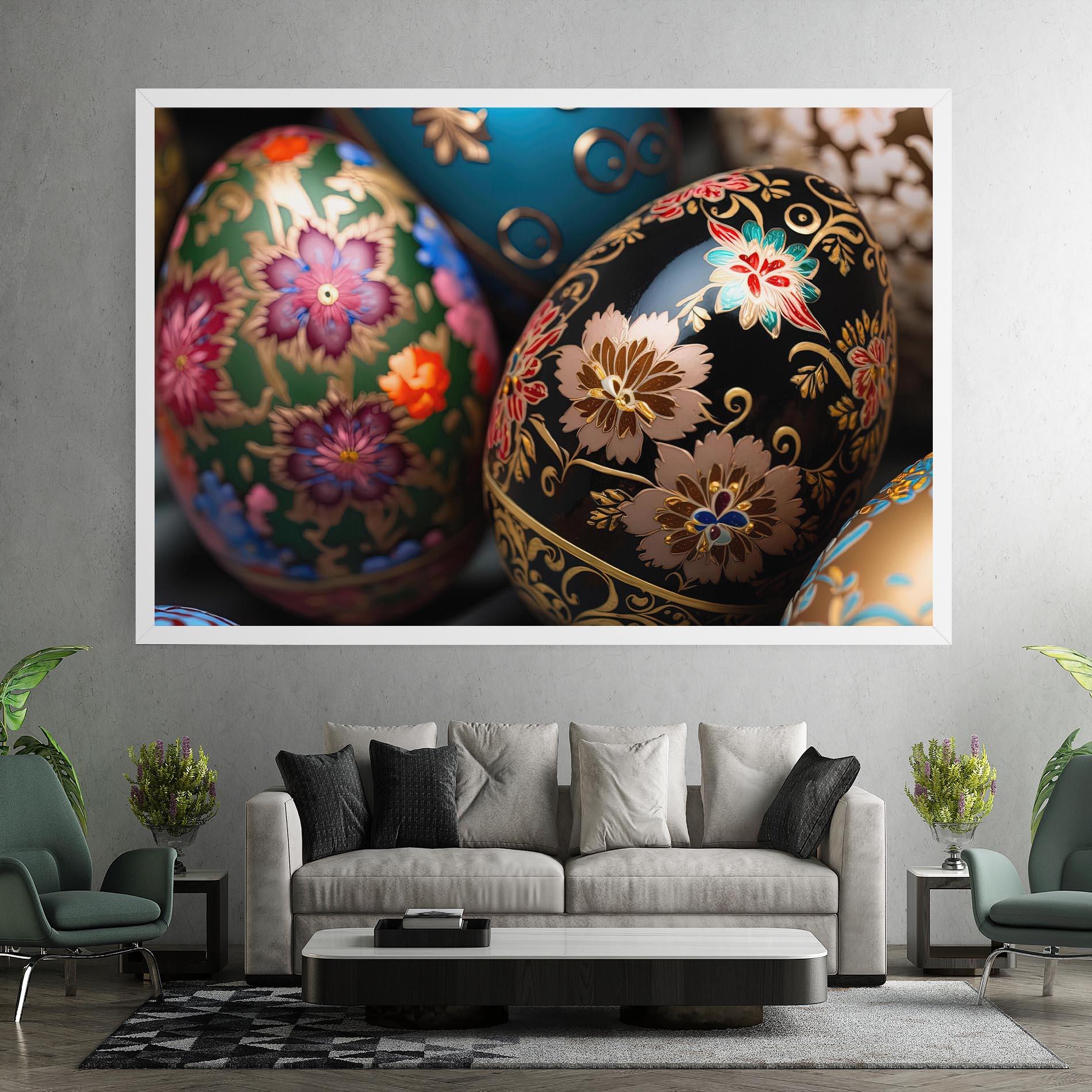 Картина на платно Close Up Painted Eggs mockup 7