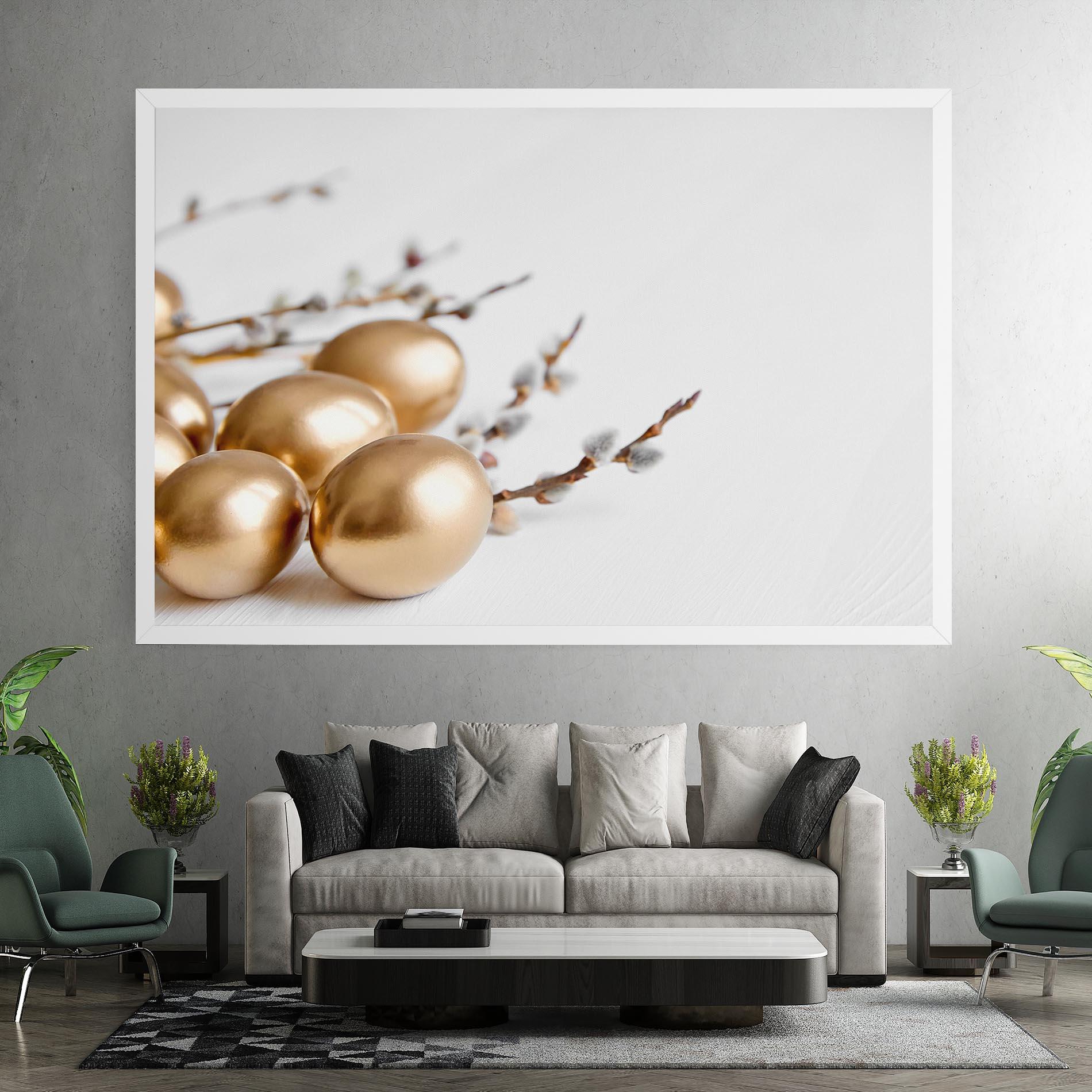 Картина на платно Easter Gold Eggs mockup 7