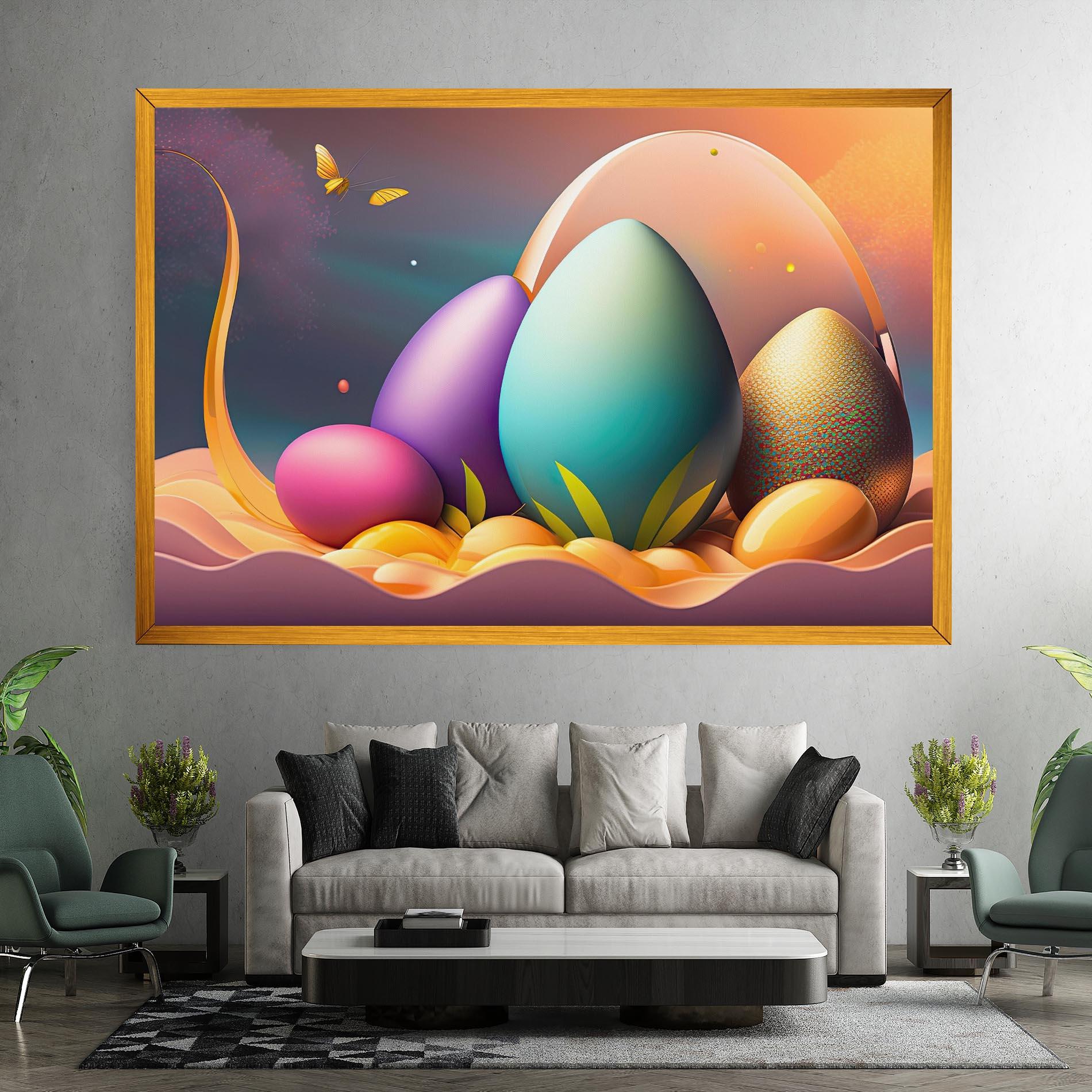 Картина на платно Big Blue Easter Egg mockup 7