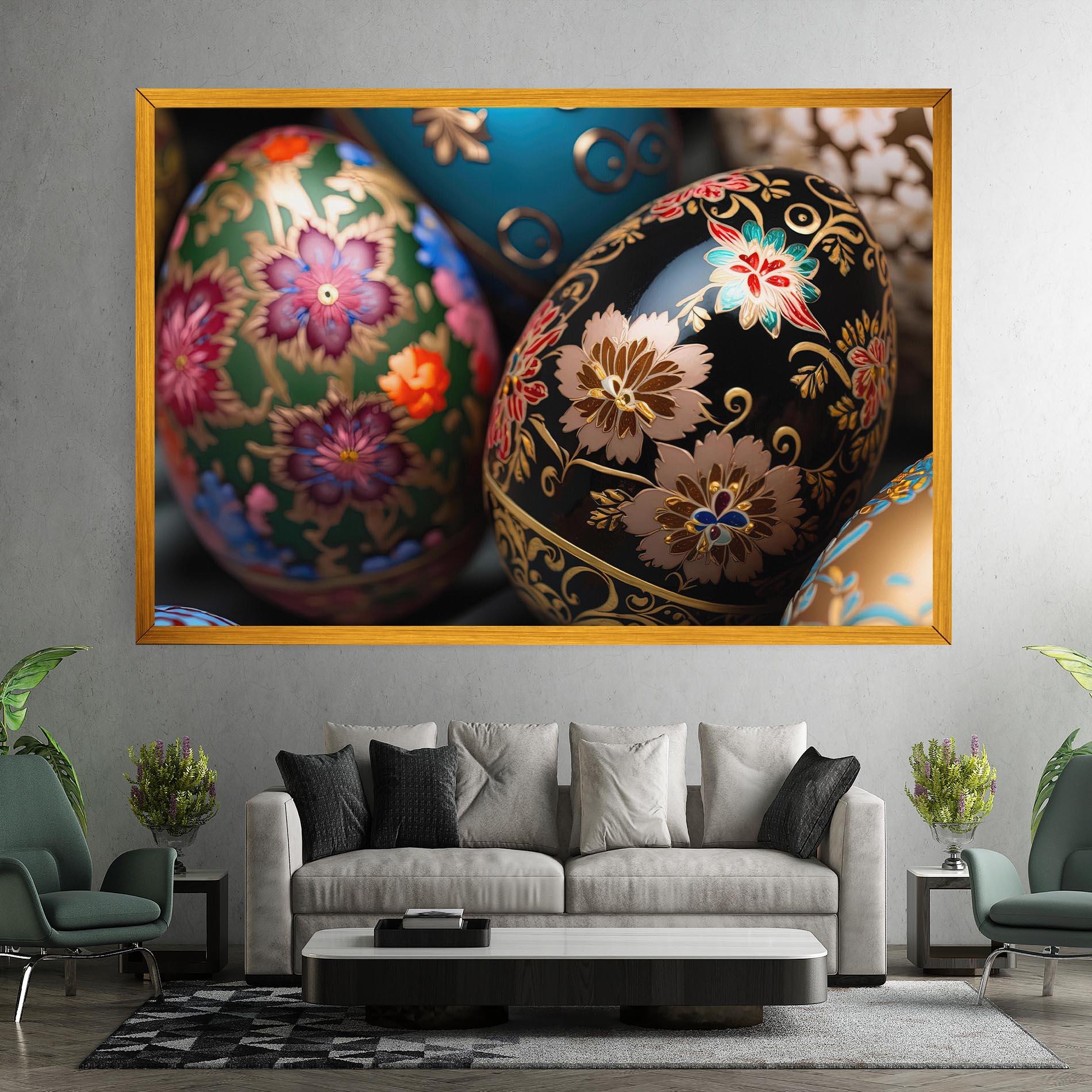 Картина на платно Close Up Painted Eggs mockup 7
