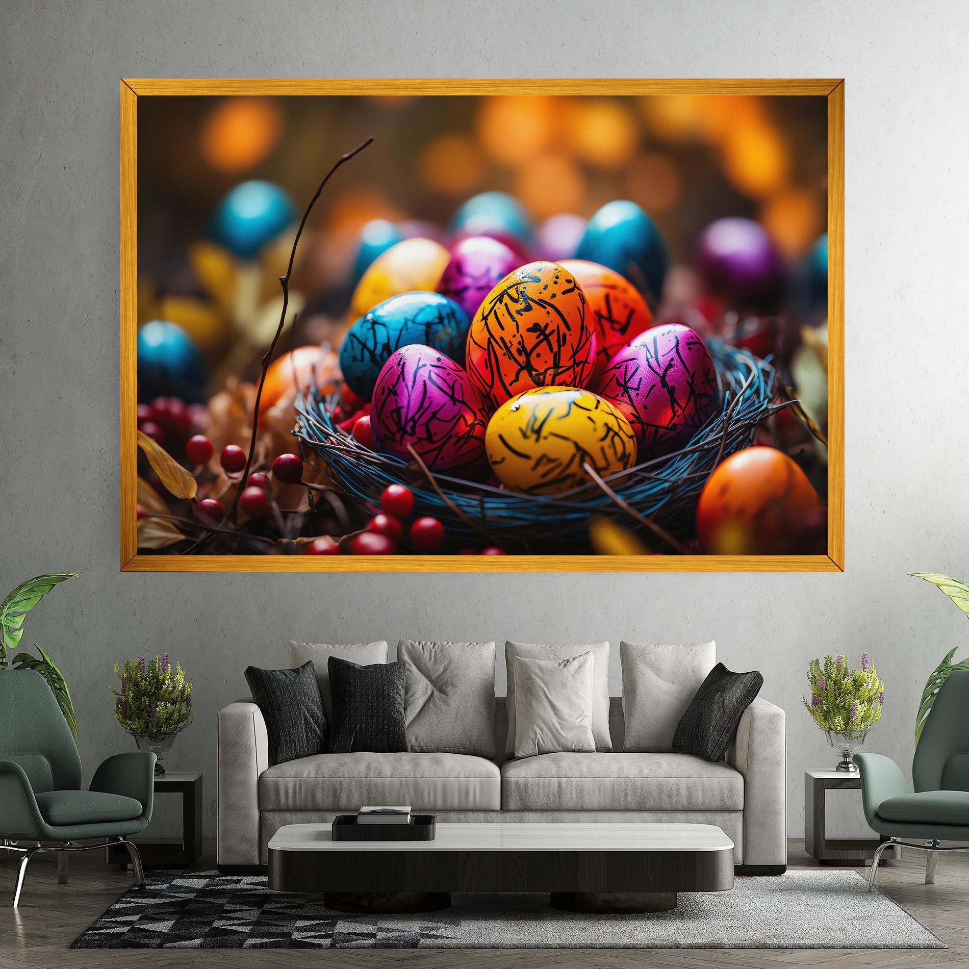 Картина на платно Colorful Easter Eggs mockup 7