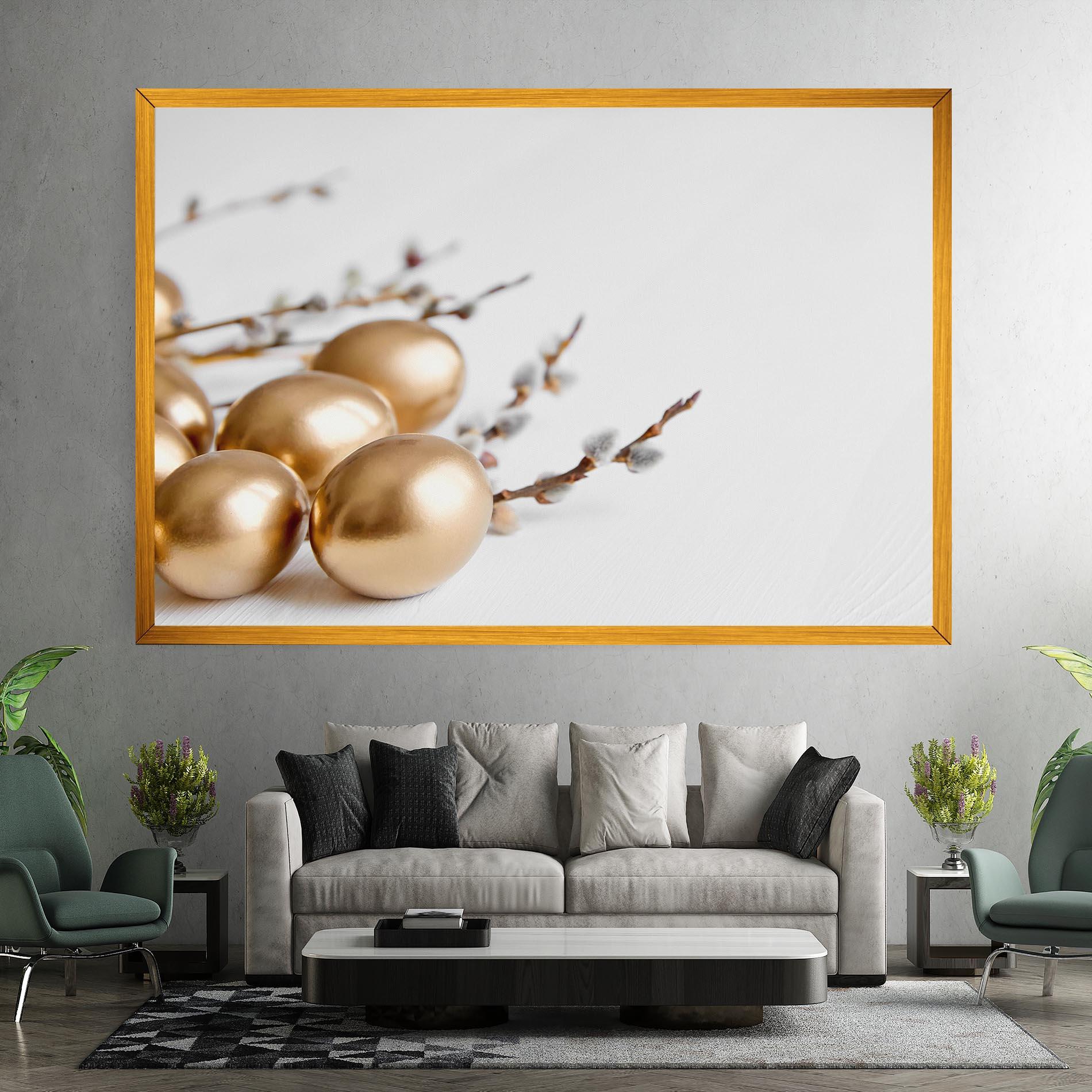 Картина на платно Easter Gold Eggs mockup 7