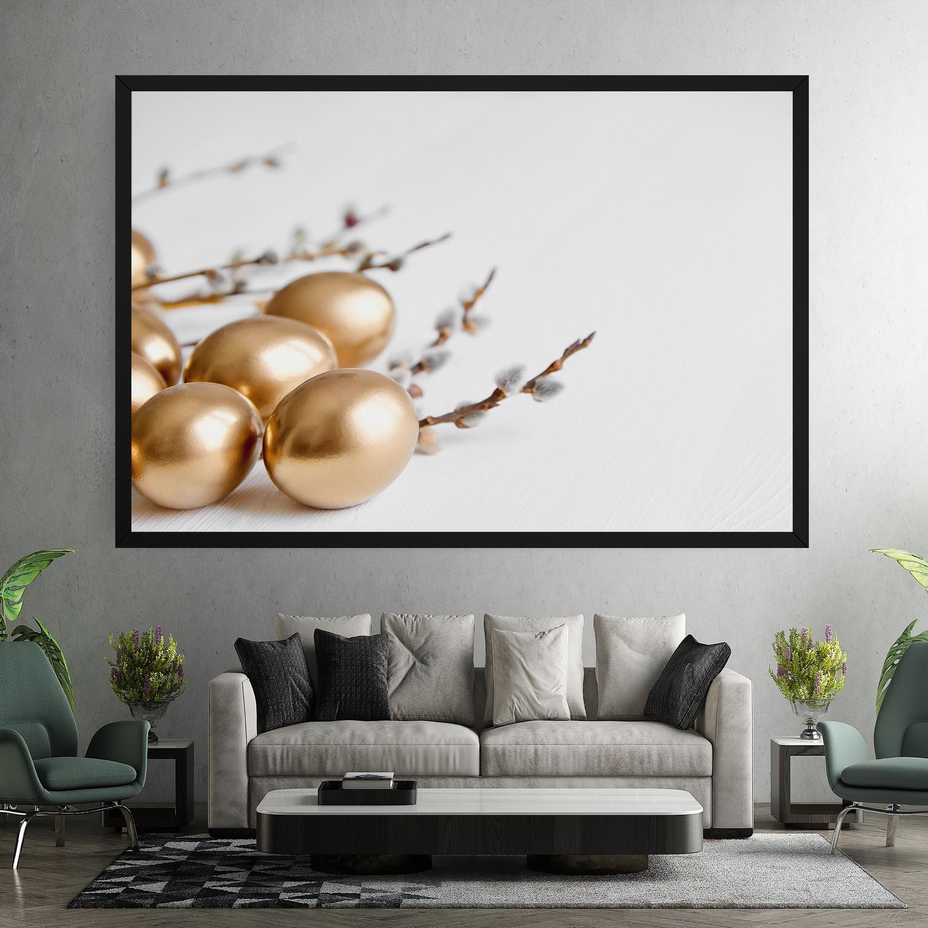 Картина на платно Easter Gold Eggs mockup 7