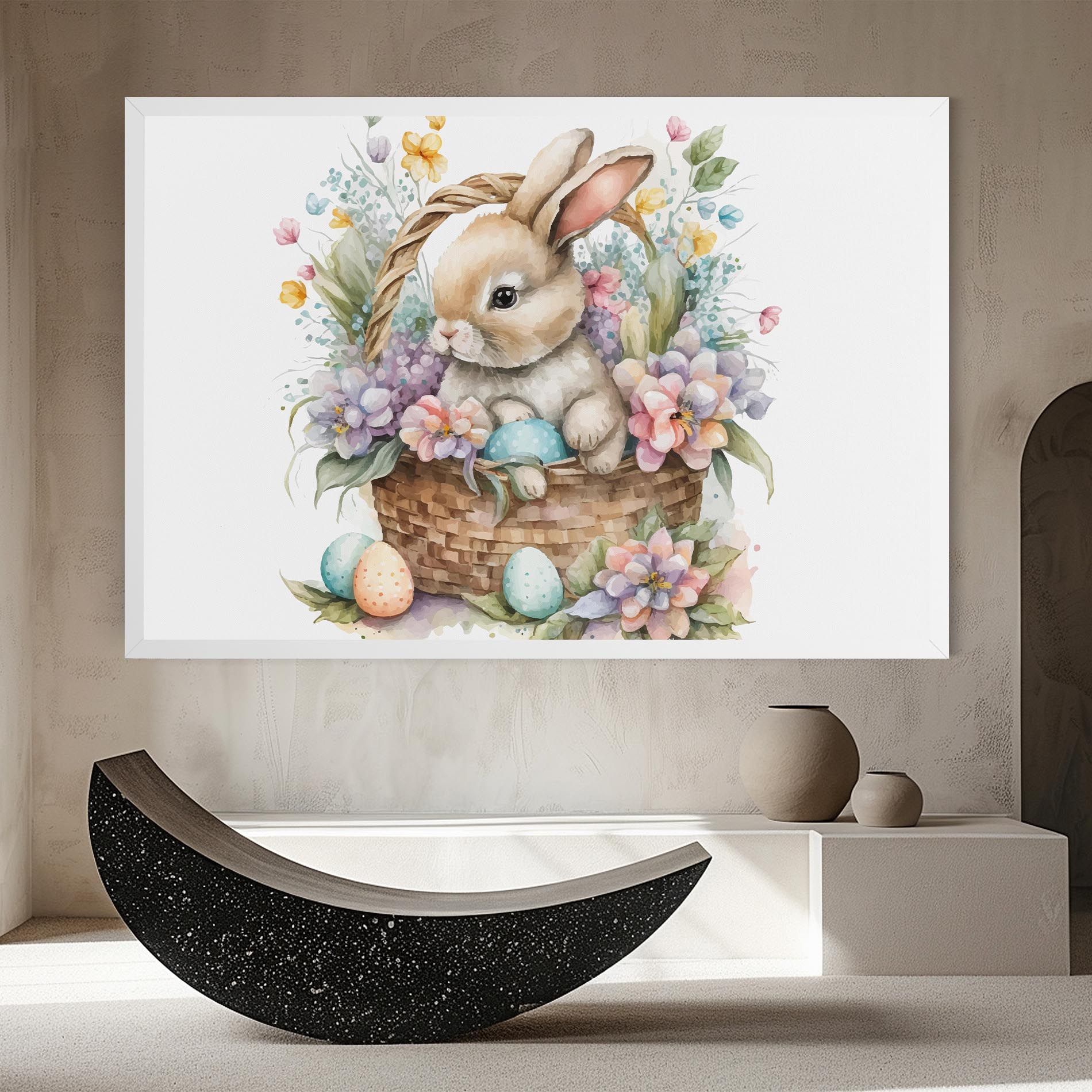 Cute Bunny In Basket mockup 8