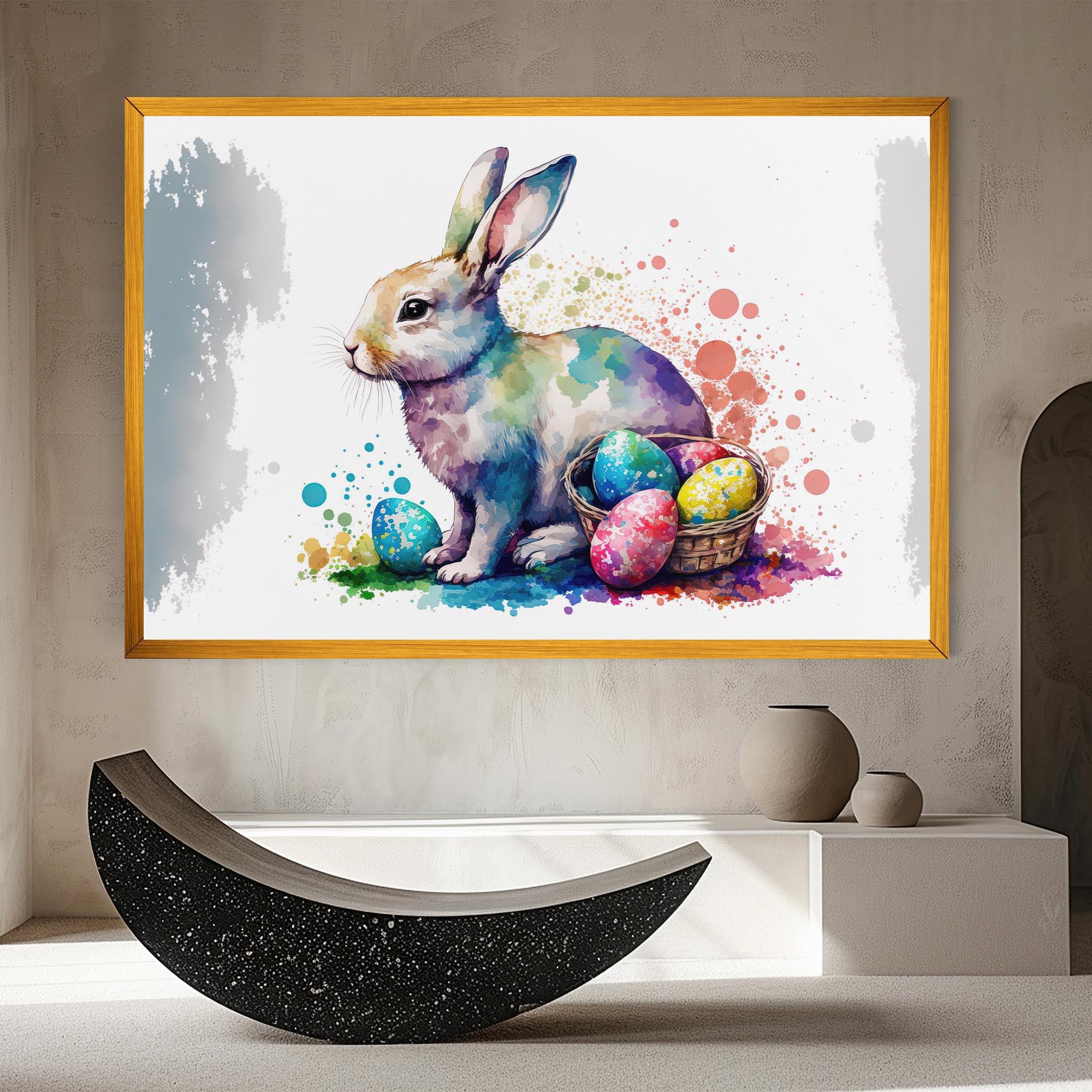 Картина на платно Easter Bunny Watercolor mockup 8