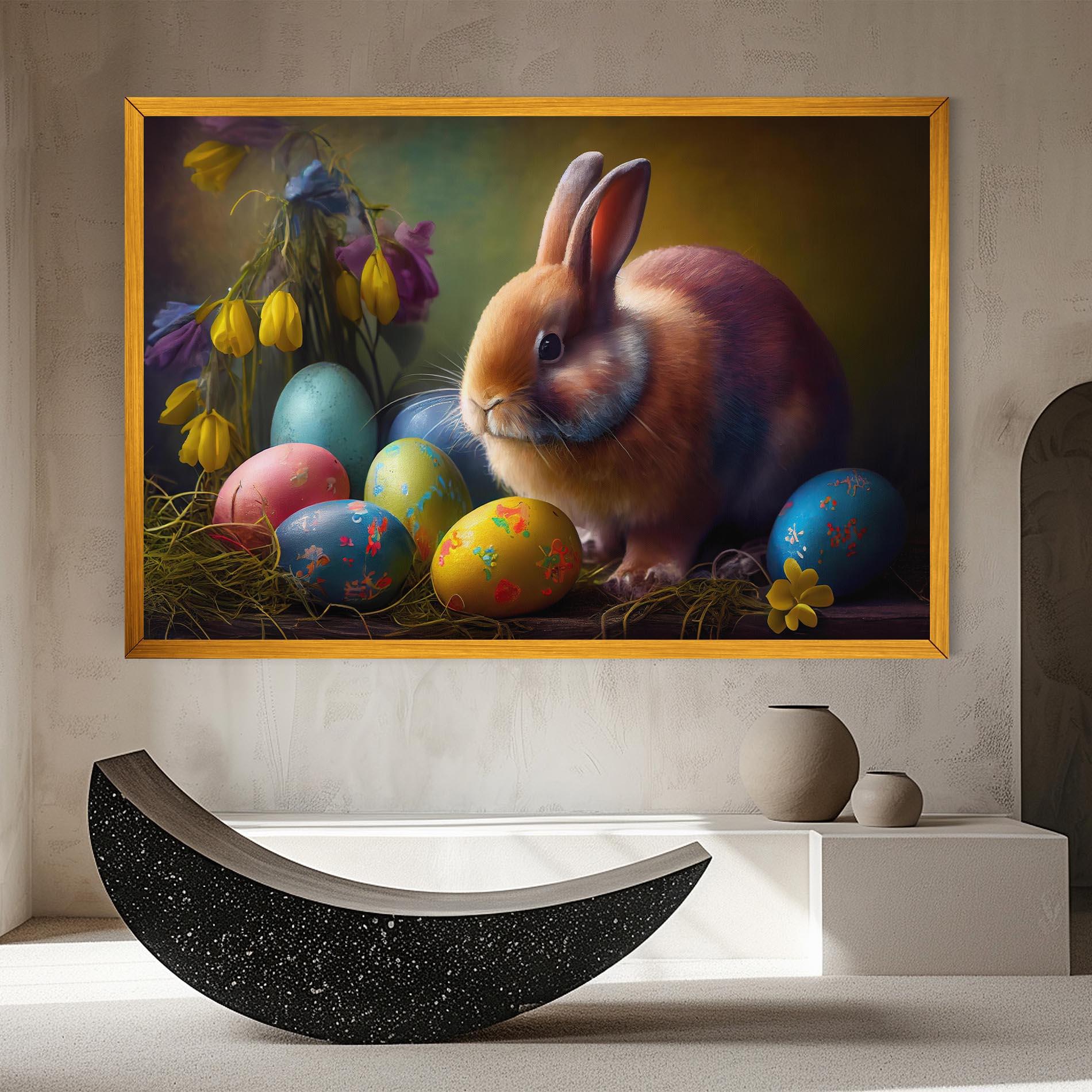 Картина на платно Easter Cute Rabbit mockup 8