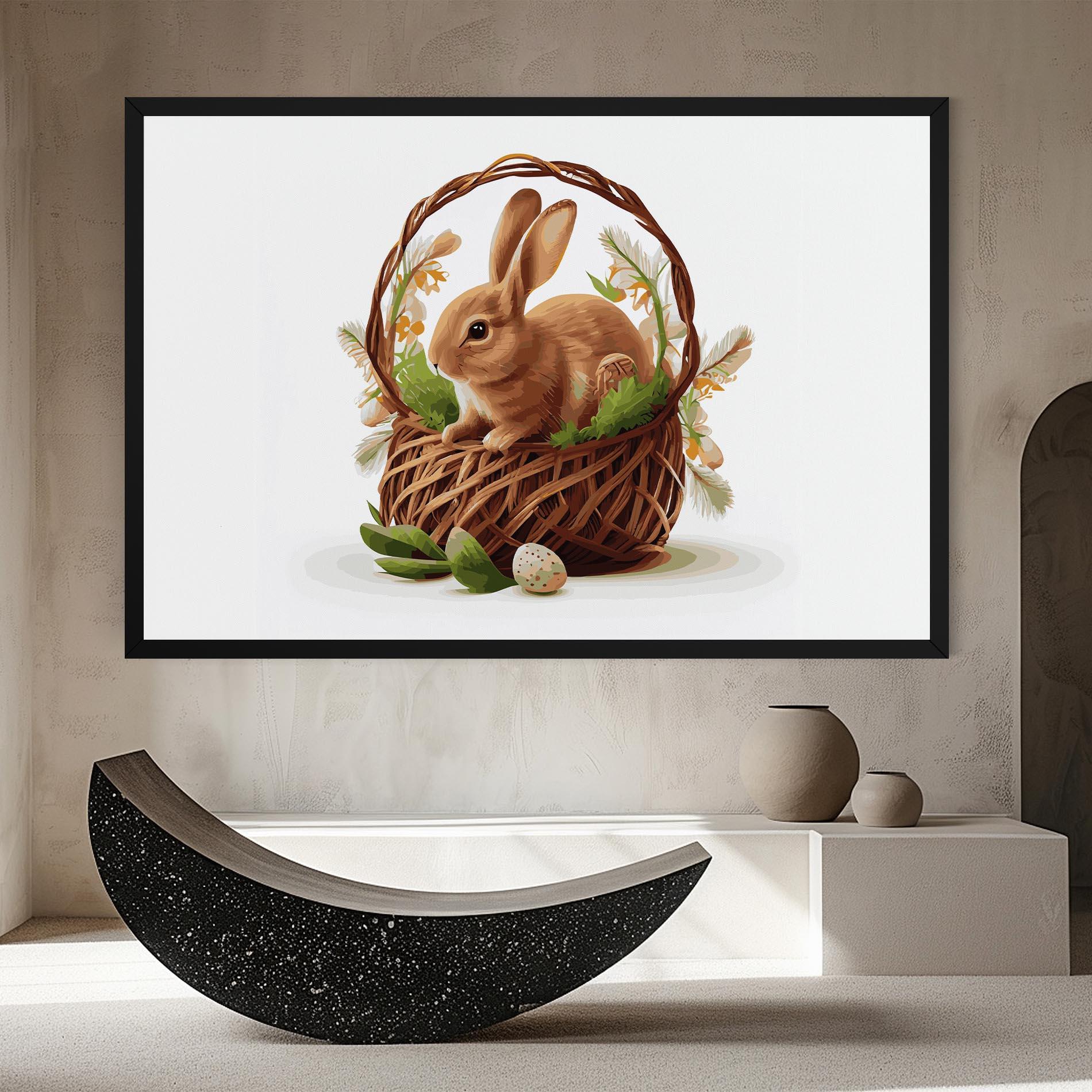 Картина на платно Bunny In Basket mockup 8