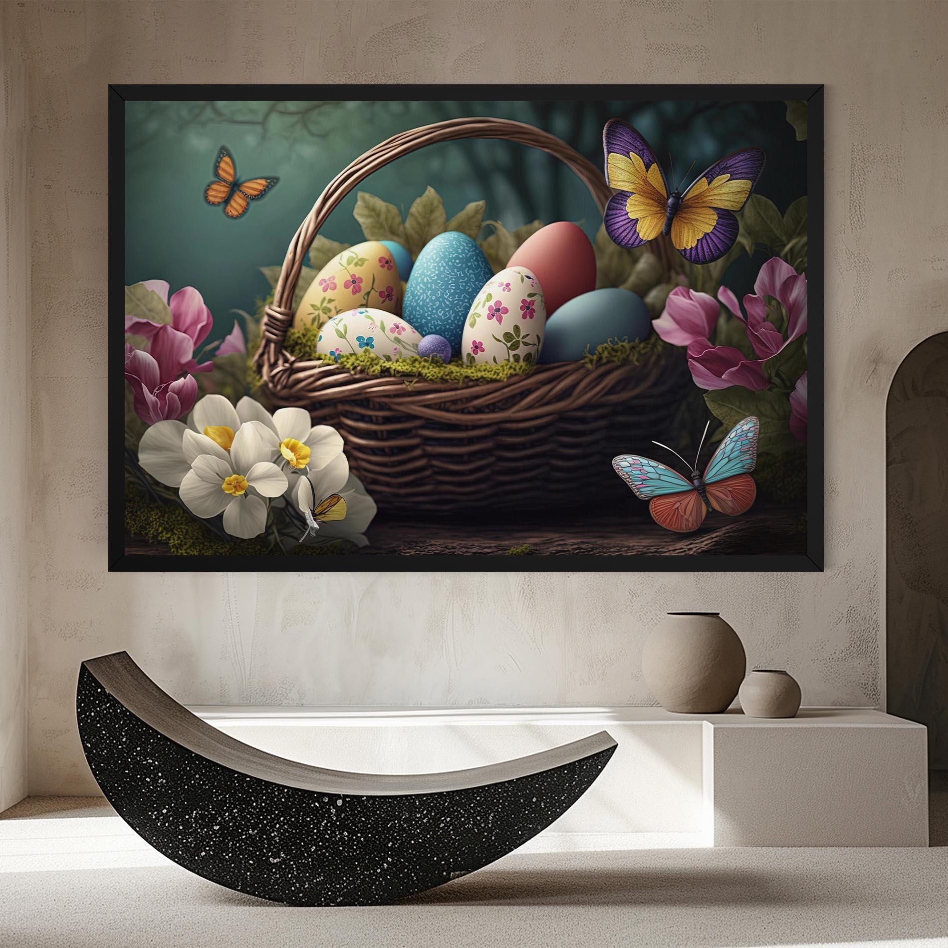 Картина на платно Easter Eggs Butterfly mockup 8