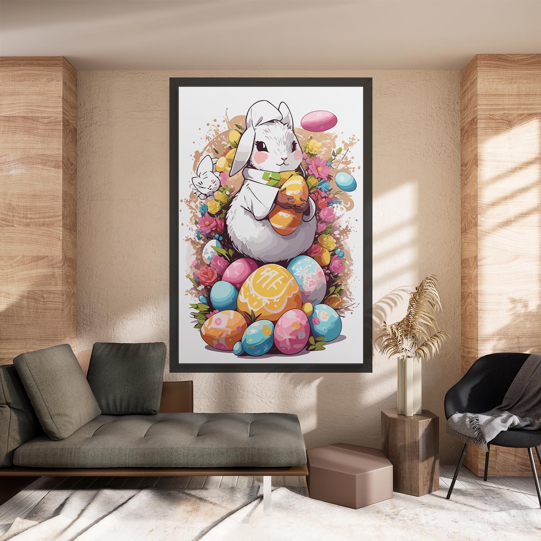 Картина на платно White Easter Bunny mockup 8
