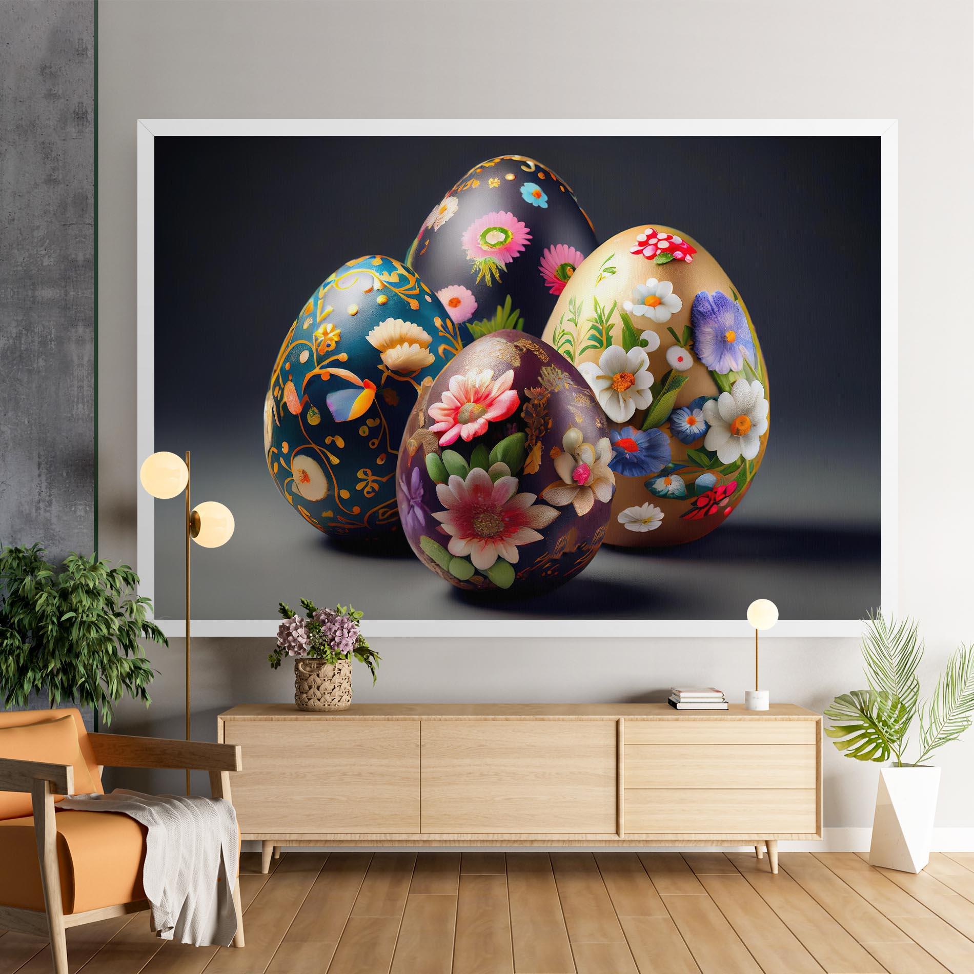 Картина на платно Easter Egs Flowers mockup 9