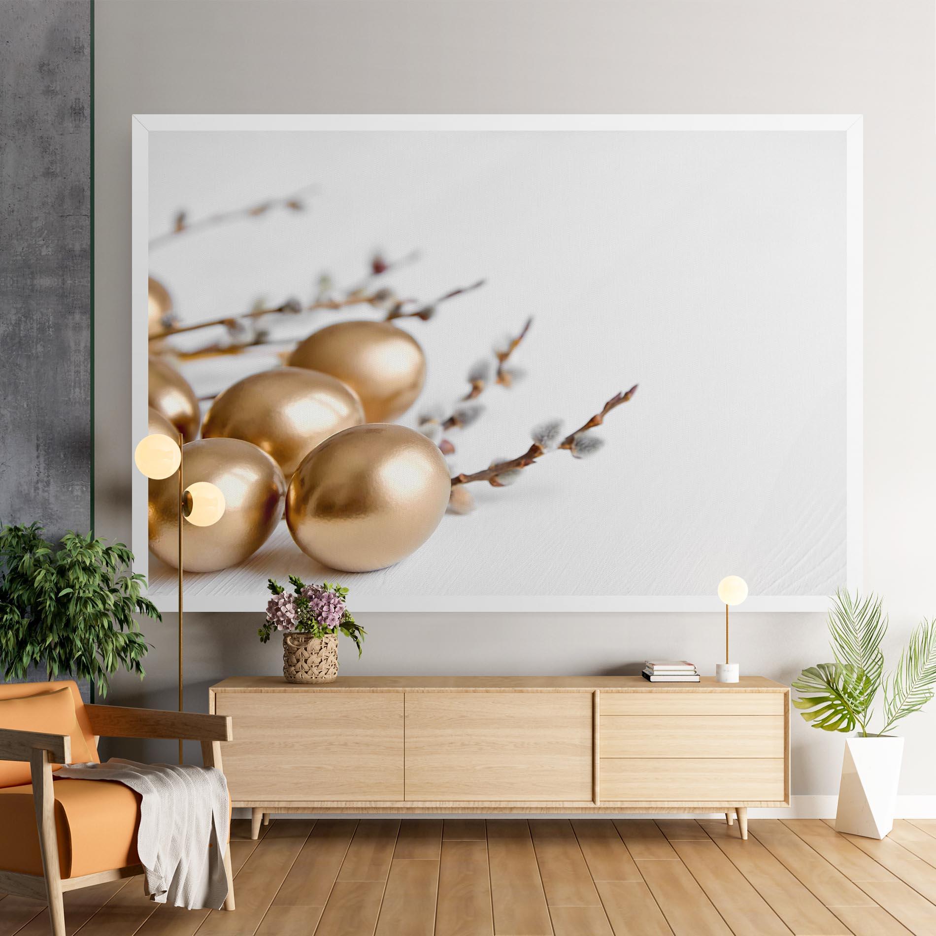 Картина на платно Easter Gold Eggs mockup 9