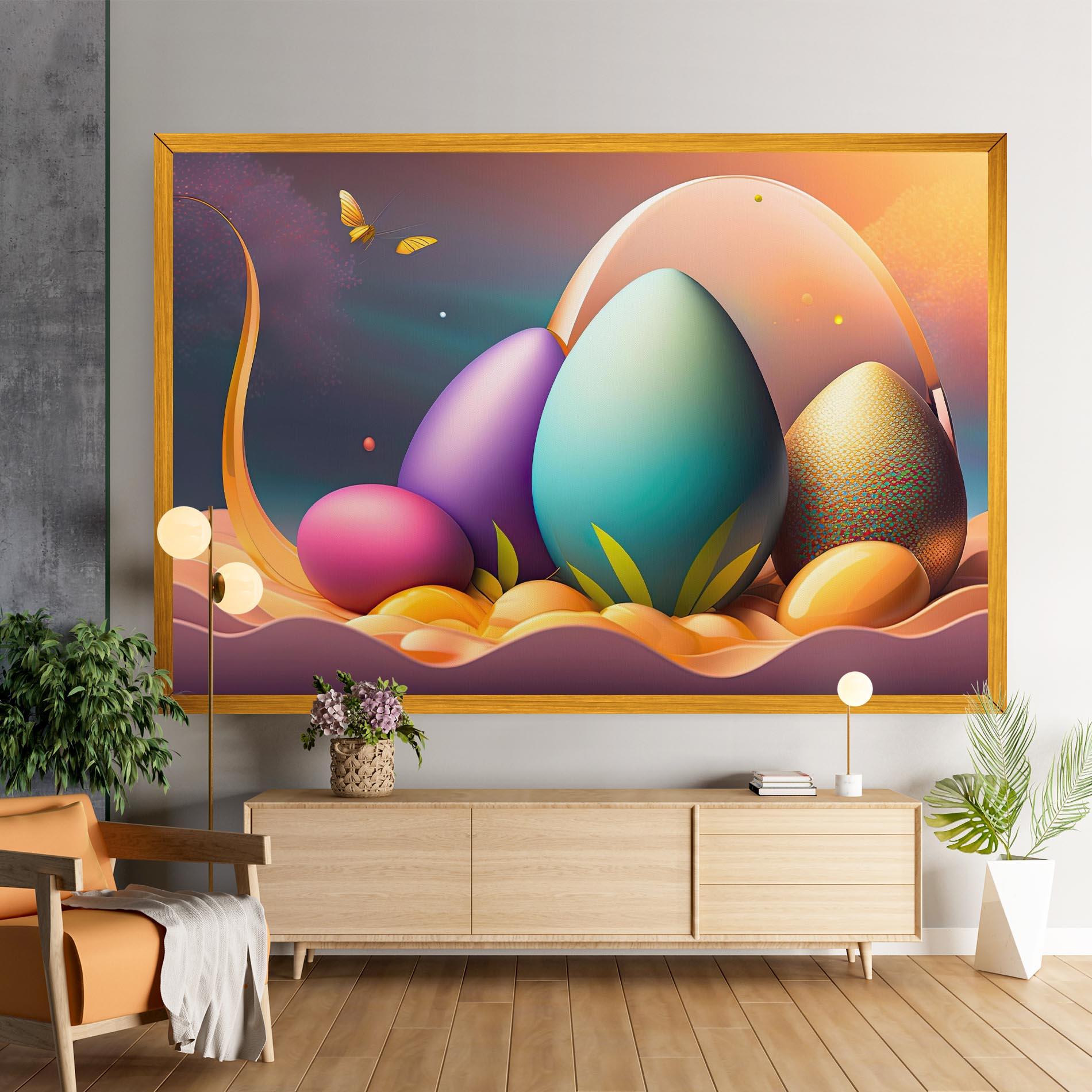 Картина на платно Big Blue Easter Egg mockup 9