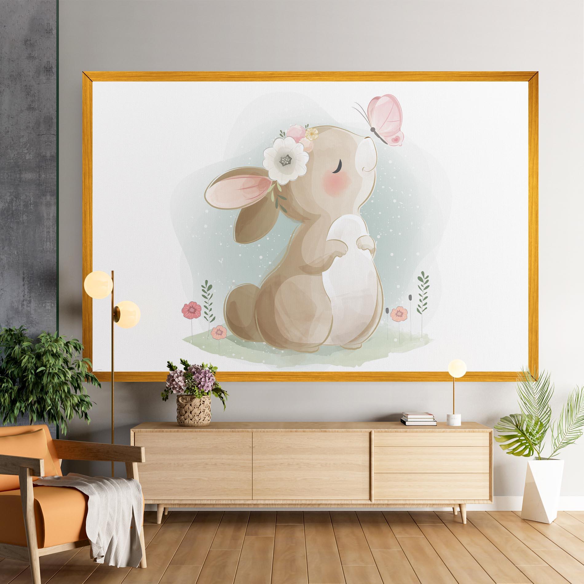Картина на платно Butterfly On Bunny Nose mockup 9