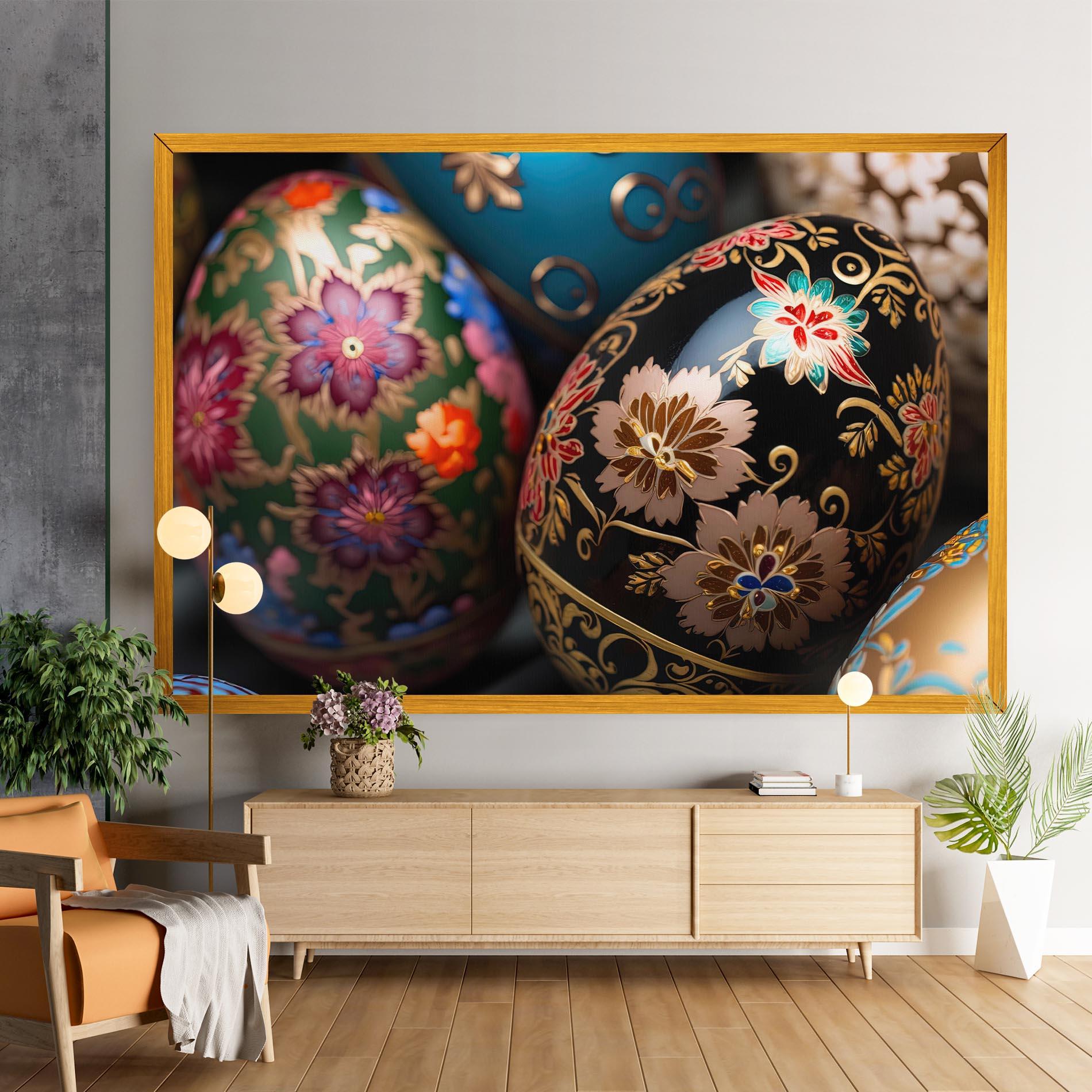 Картина на платно Close Up Painted Eggs mockup 9