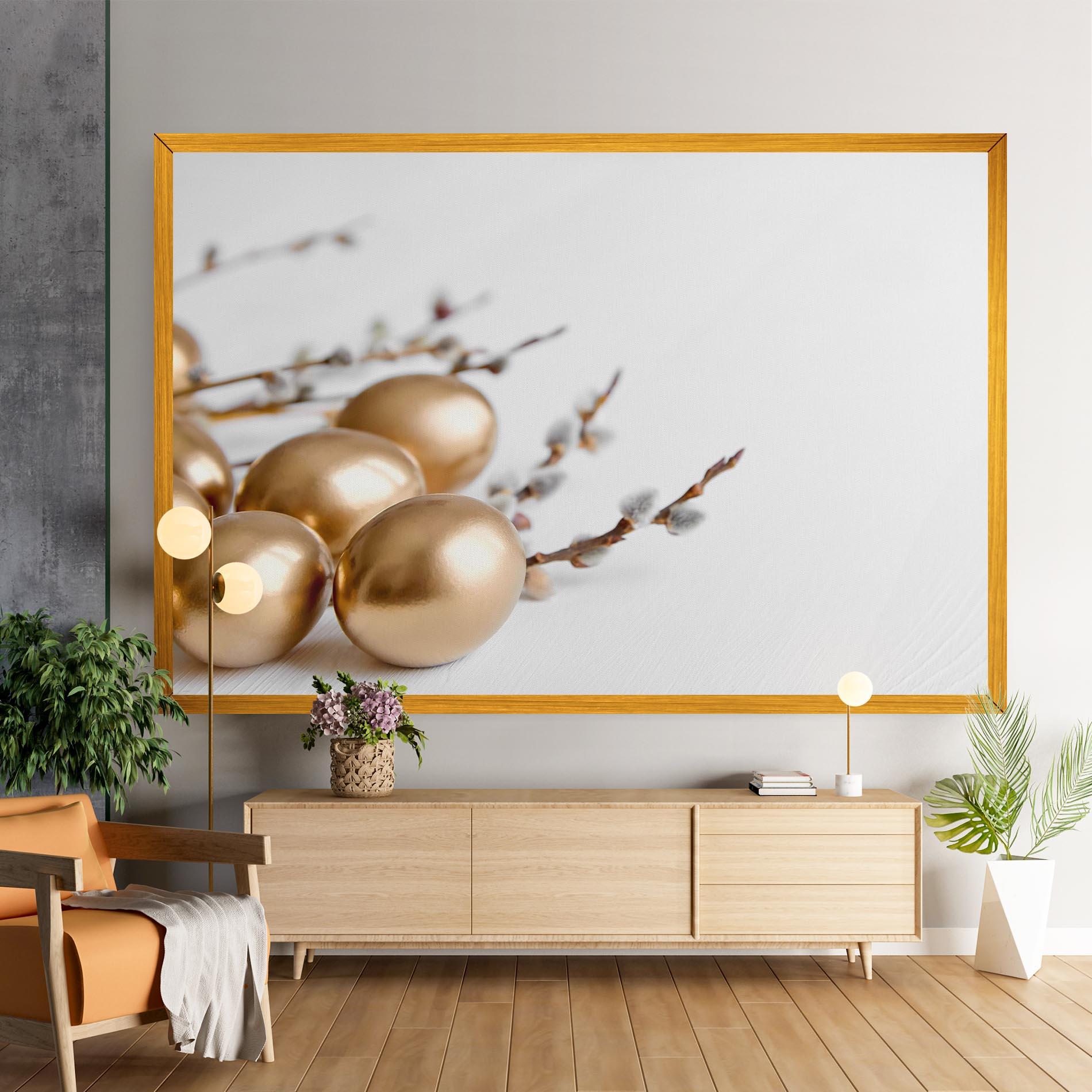 Картина на платно Easter Gold Eggs mockup 9