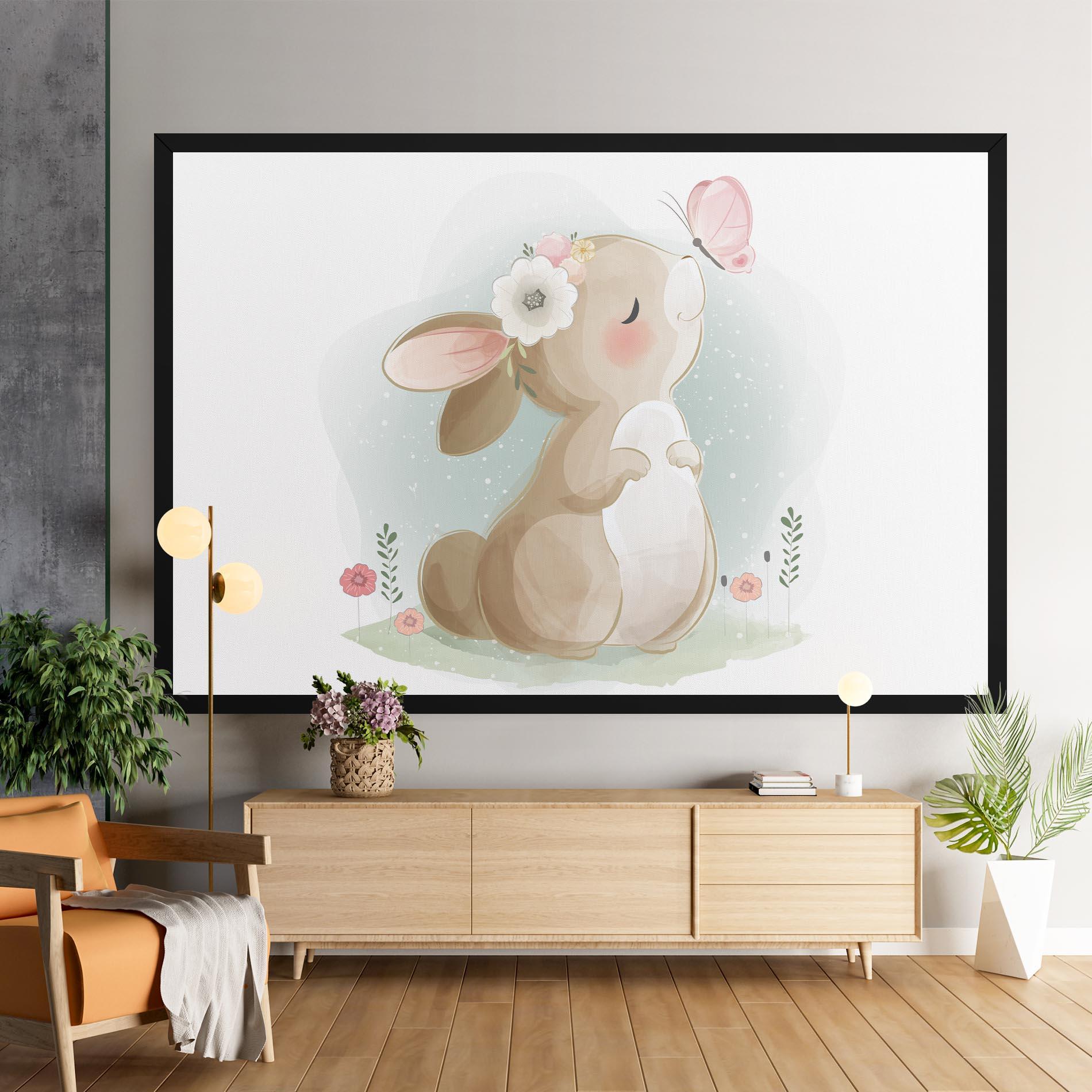 Картина на платно Butterfly On Bunny Nose mockup 9