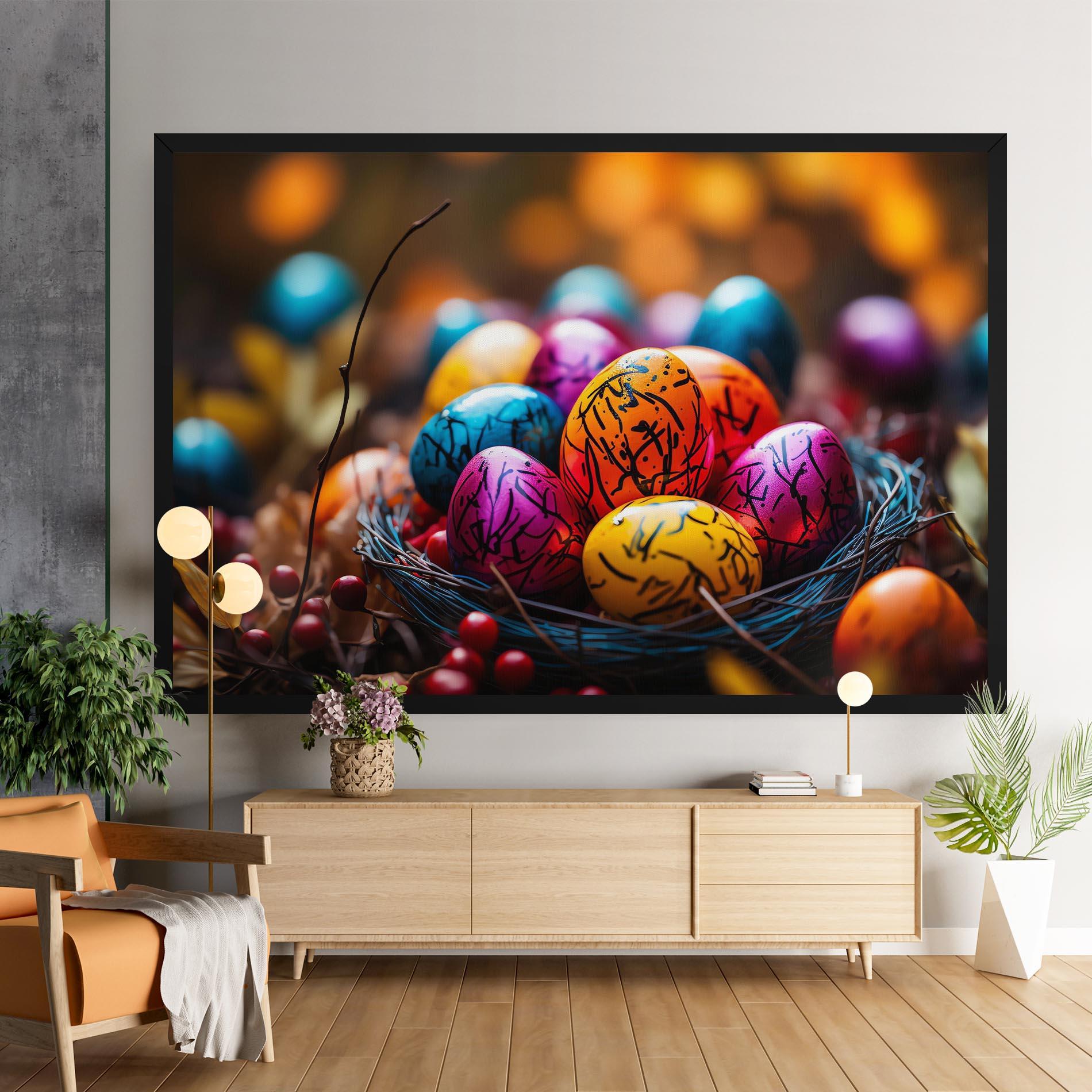 Картина на платно Colorful Easter Eggs mockup 9