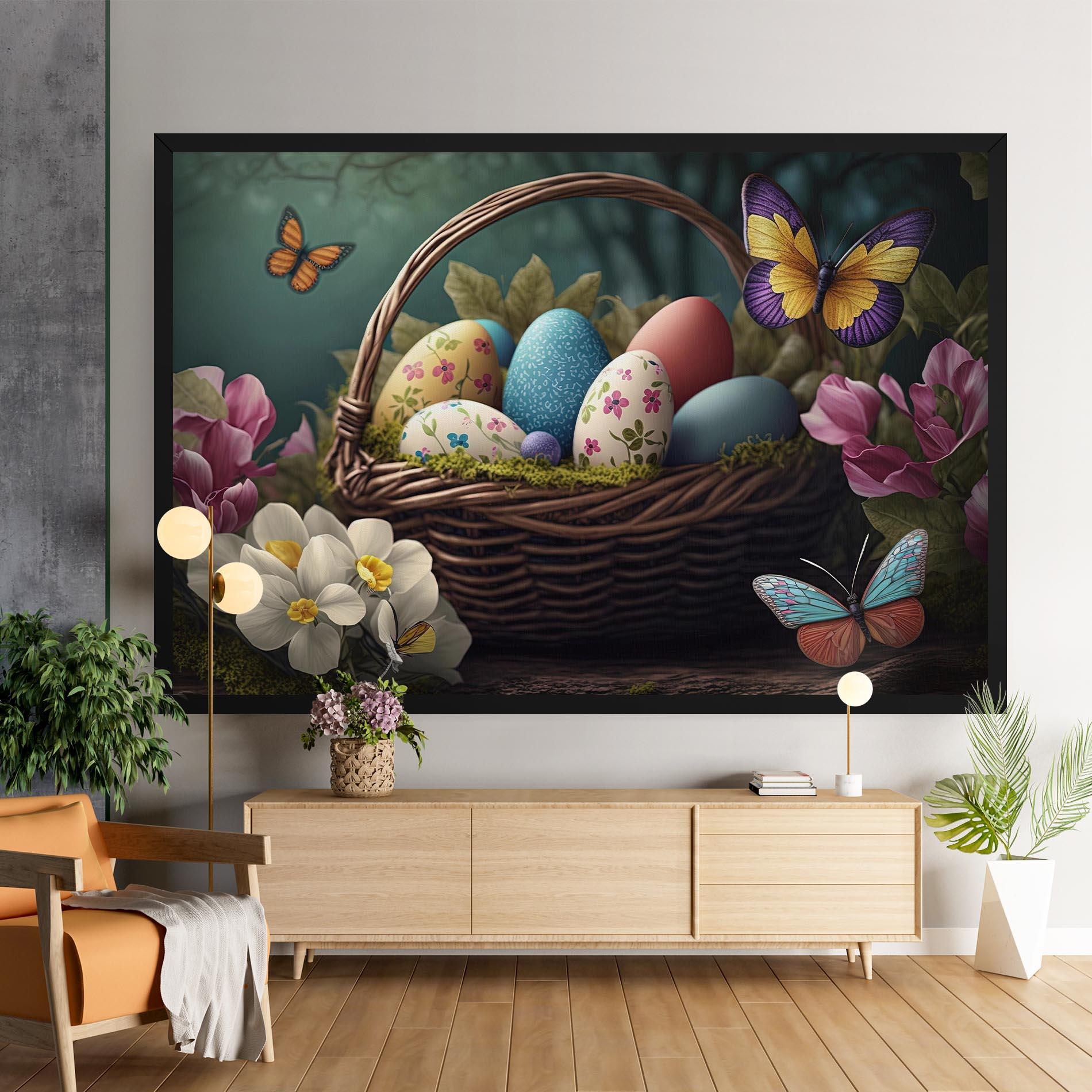 Картина на платно Easter Eggs Butterfly mockup 9