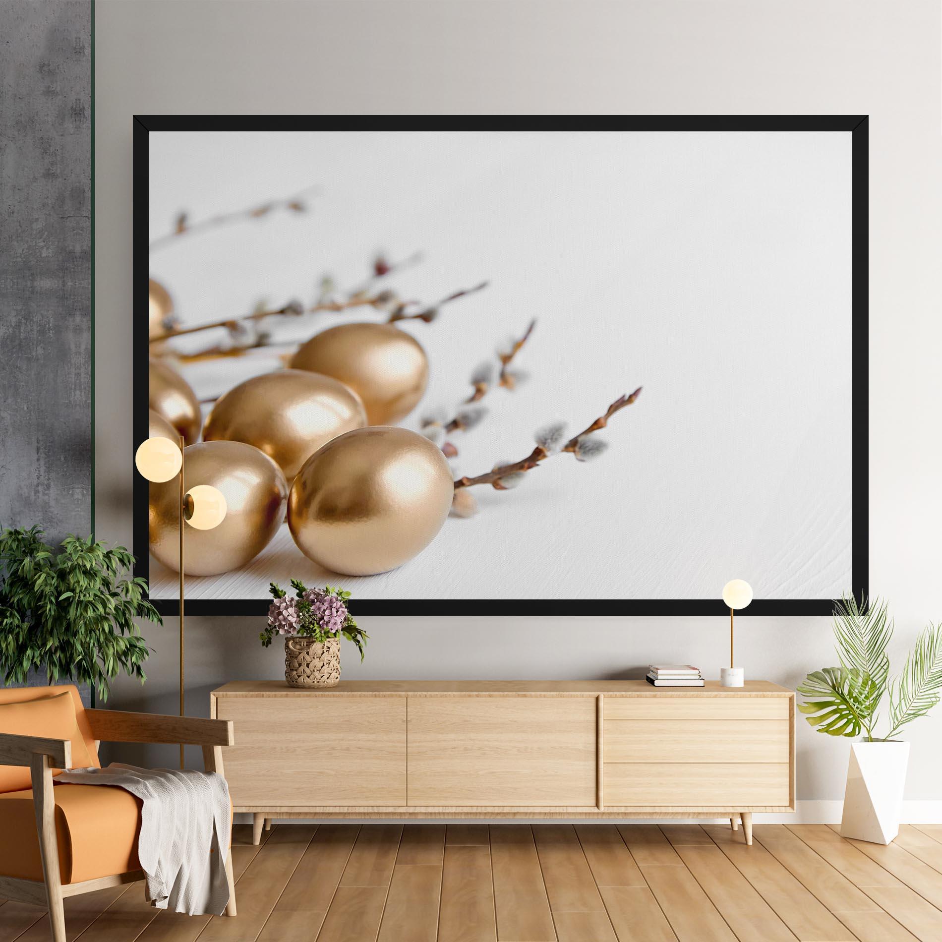 Картина на платно Easter Gold Eggs mockup 9