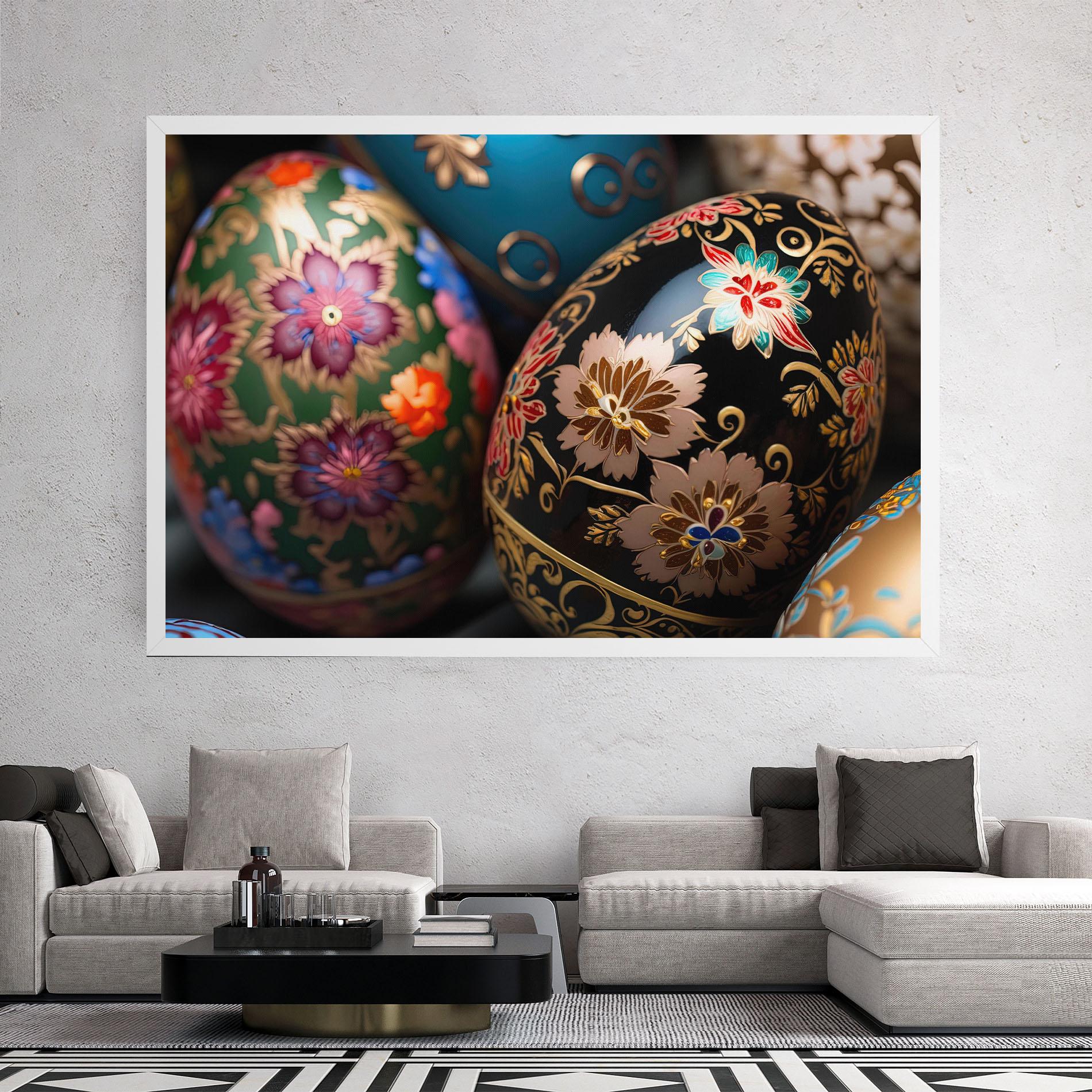 Картина на платно Close Up Painted Eggs mockup 2